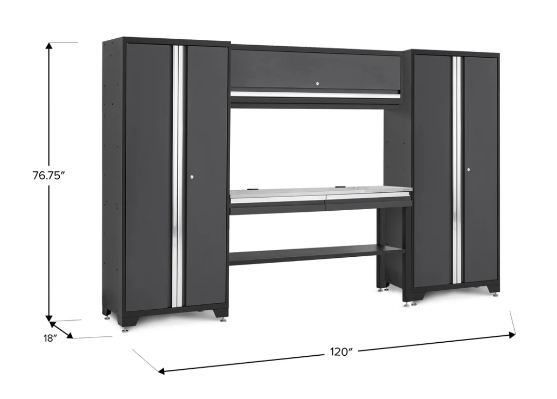 Newage Bold Series Gray 5 Piece Set with Stainless Steel Worktop - 73513