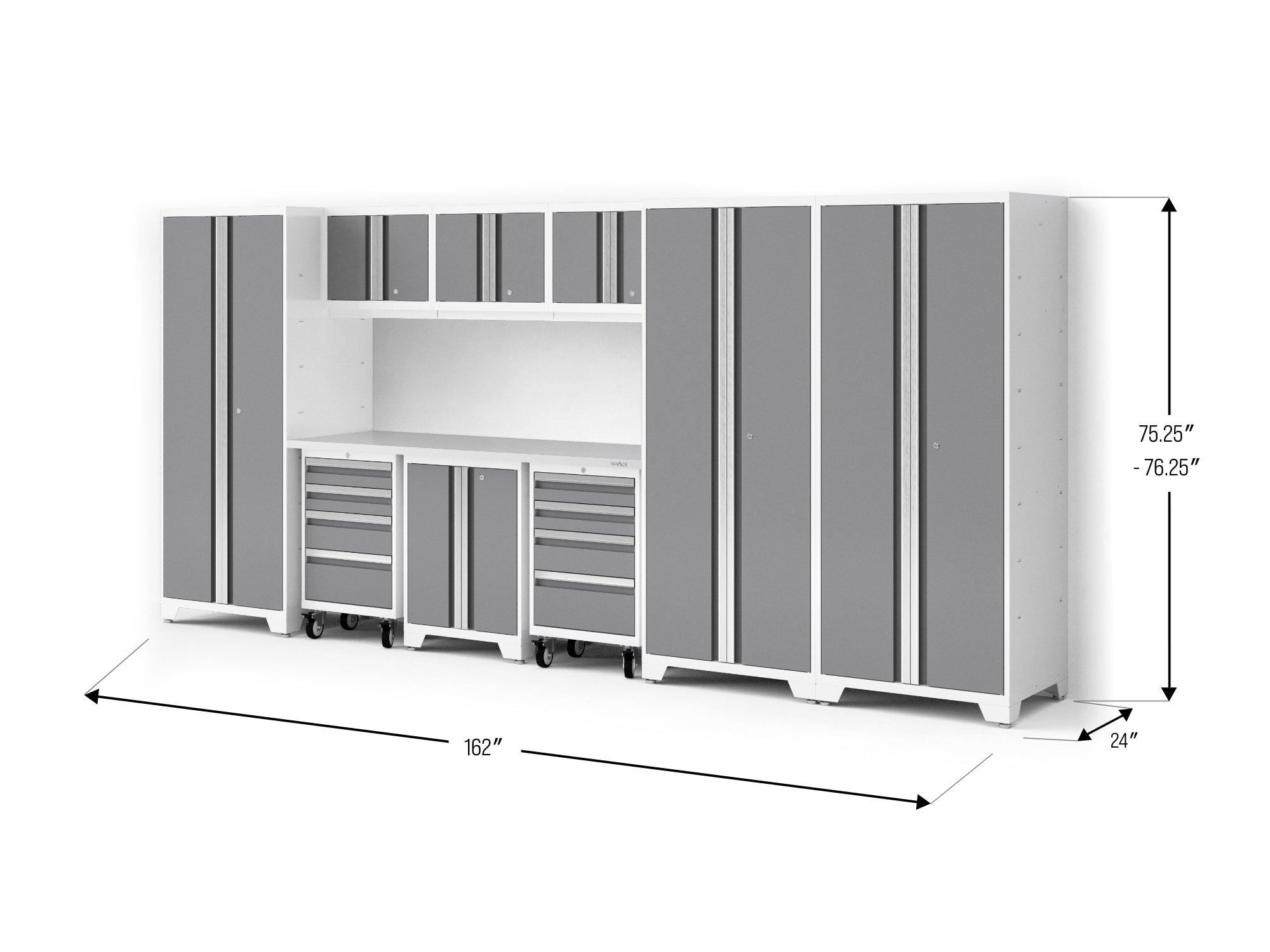 Bold XL 10-Piece Garage Cabinet Set 24-Inch Deep Steel