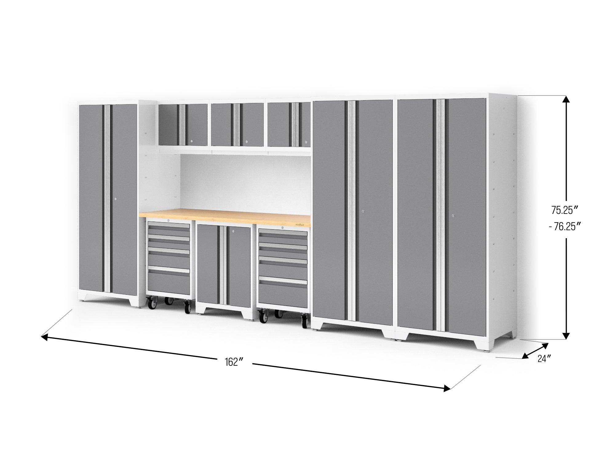 Bold XL 10-Piece Garage Cabinet Set 24-Inch Deep Steel