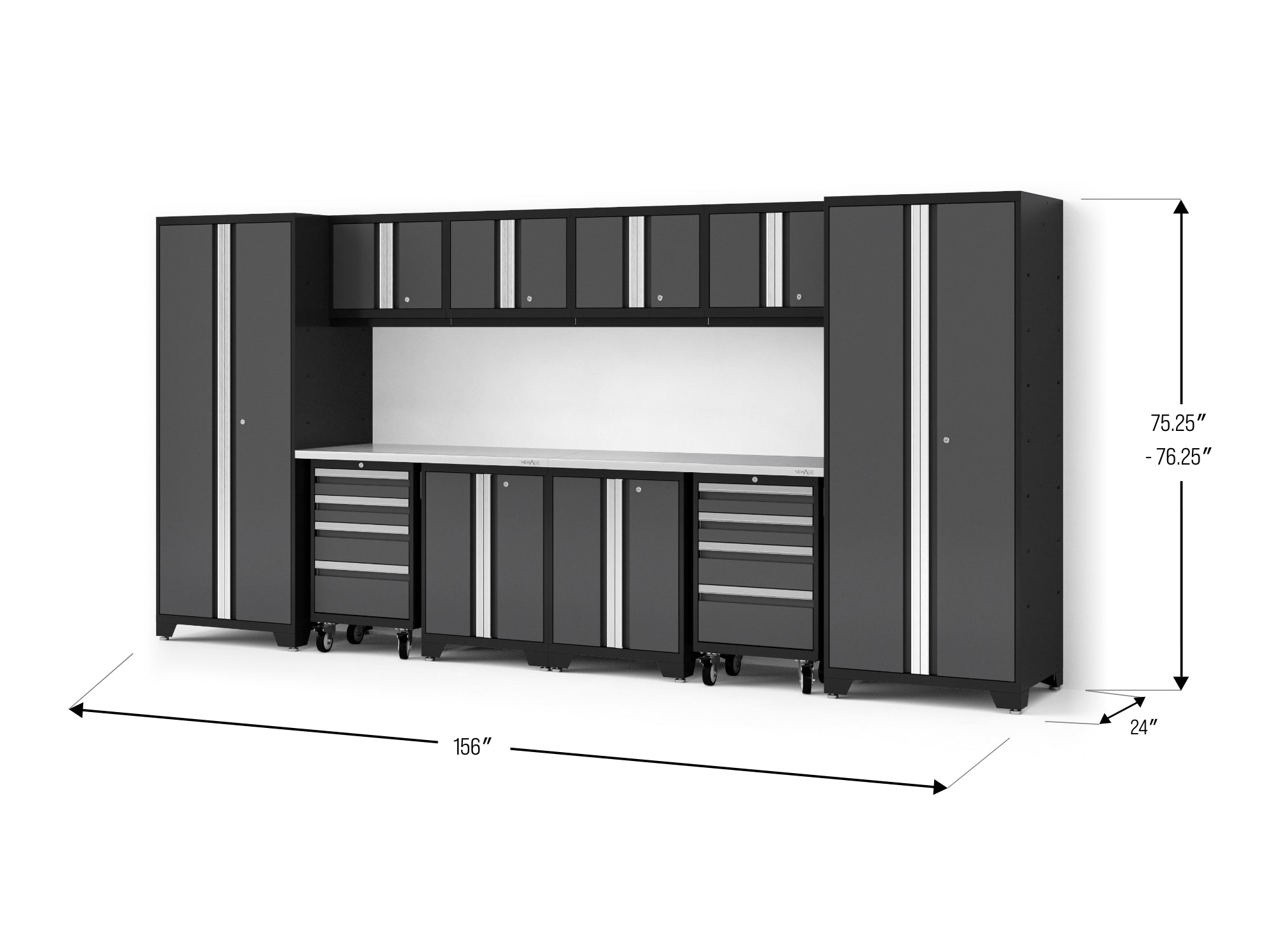 Bold XL 12-Piece Garage Cabinet Set Heavy-Duty Steel Storage Solution