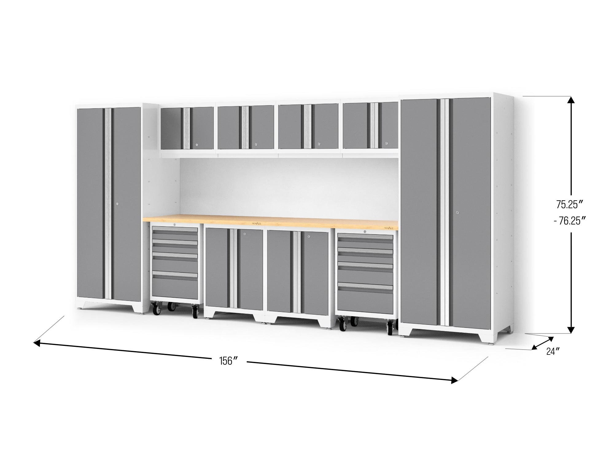 Bold XL 12-Piece Garage Cabinet Set Heavy-Duty Steel Storage Solution