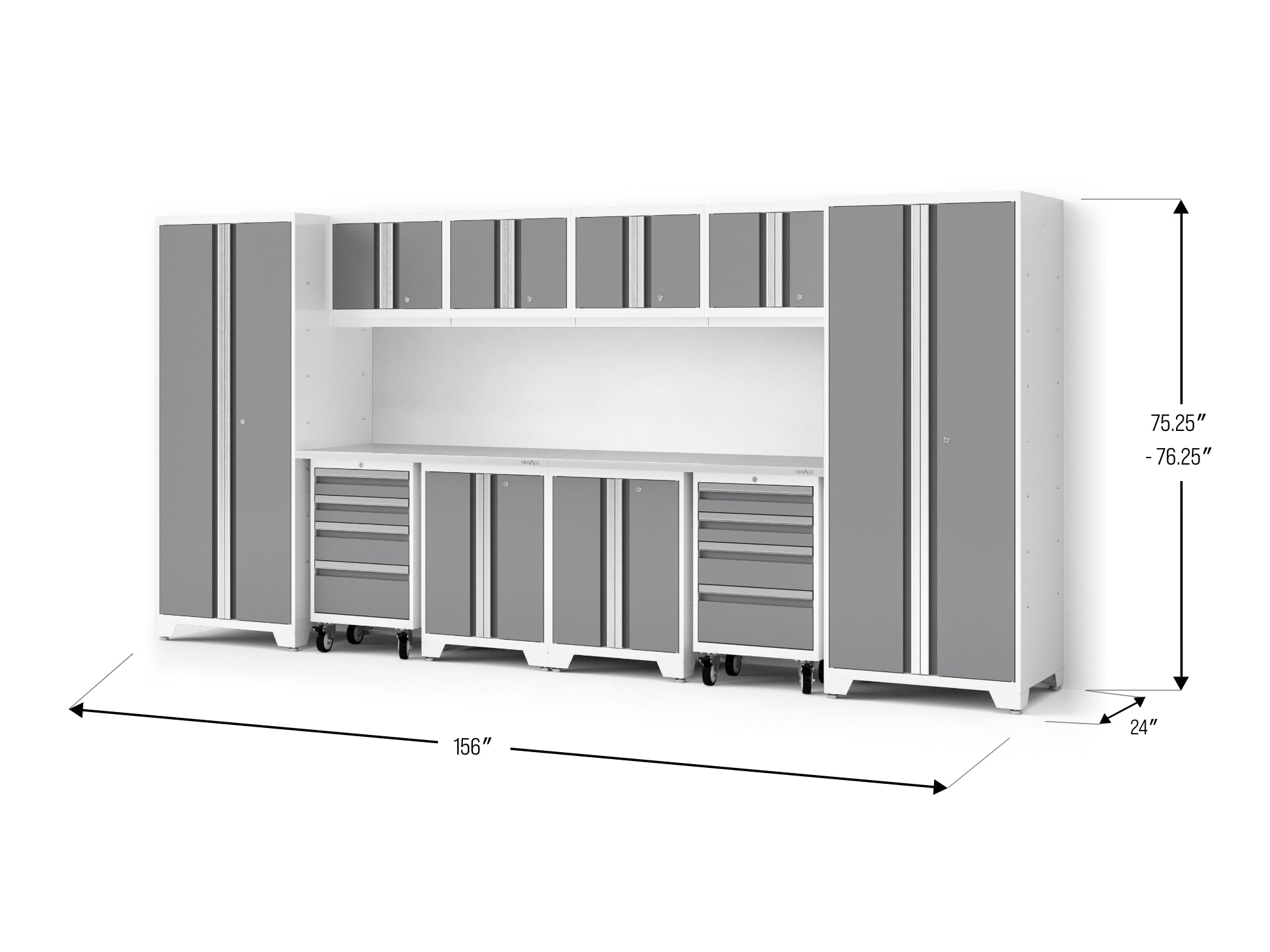 Bold XL 12-Piece Garage Cabinet Set Heavy-Duty Steel Storage Solution