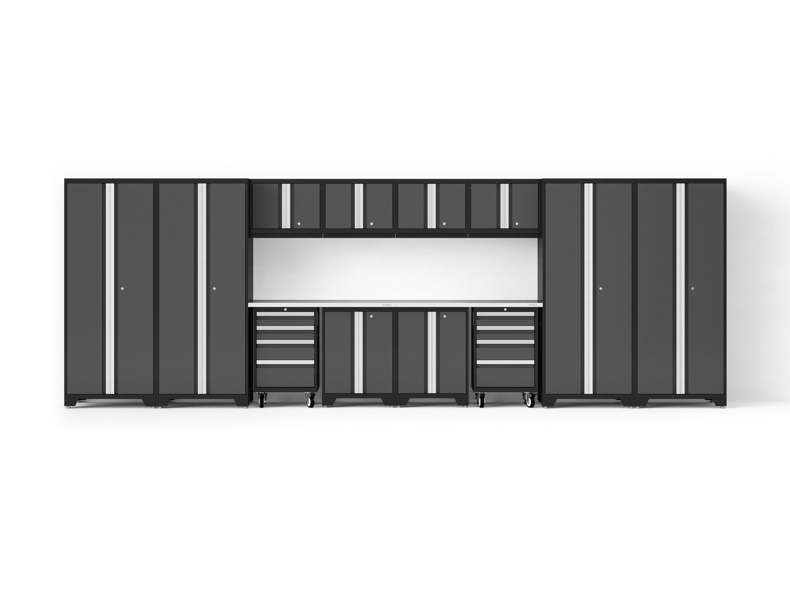 Bold XL 14-Piece Heavy-Duty Steel Garage Cabinet Set with Deep Storage