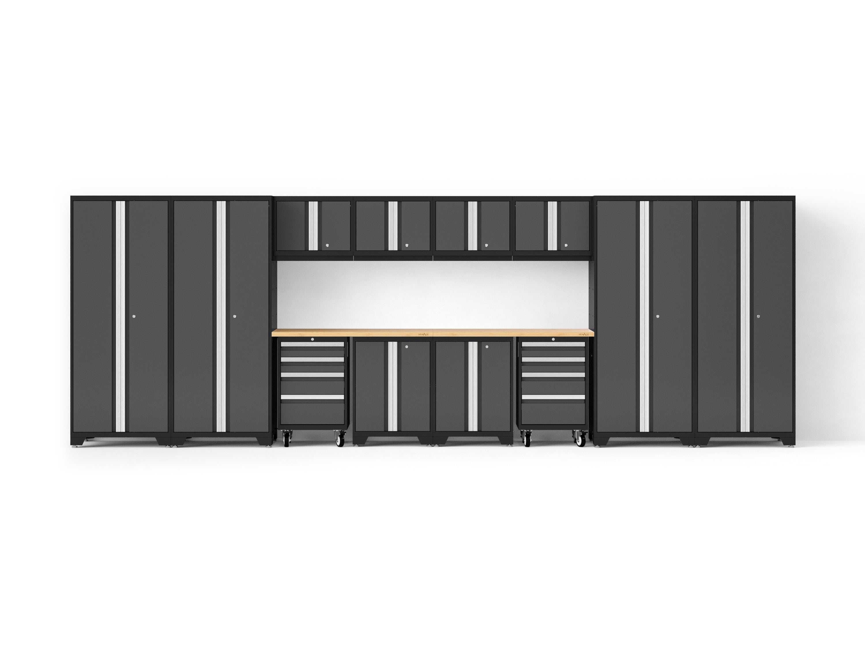 Newage Bold XL 14-Piece Heavy-Duty Steel Garage Cabinet Set with Deep Storage