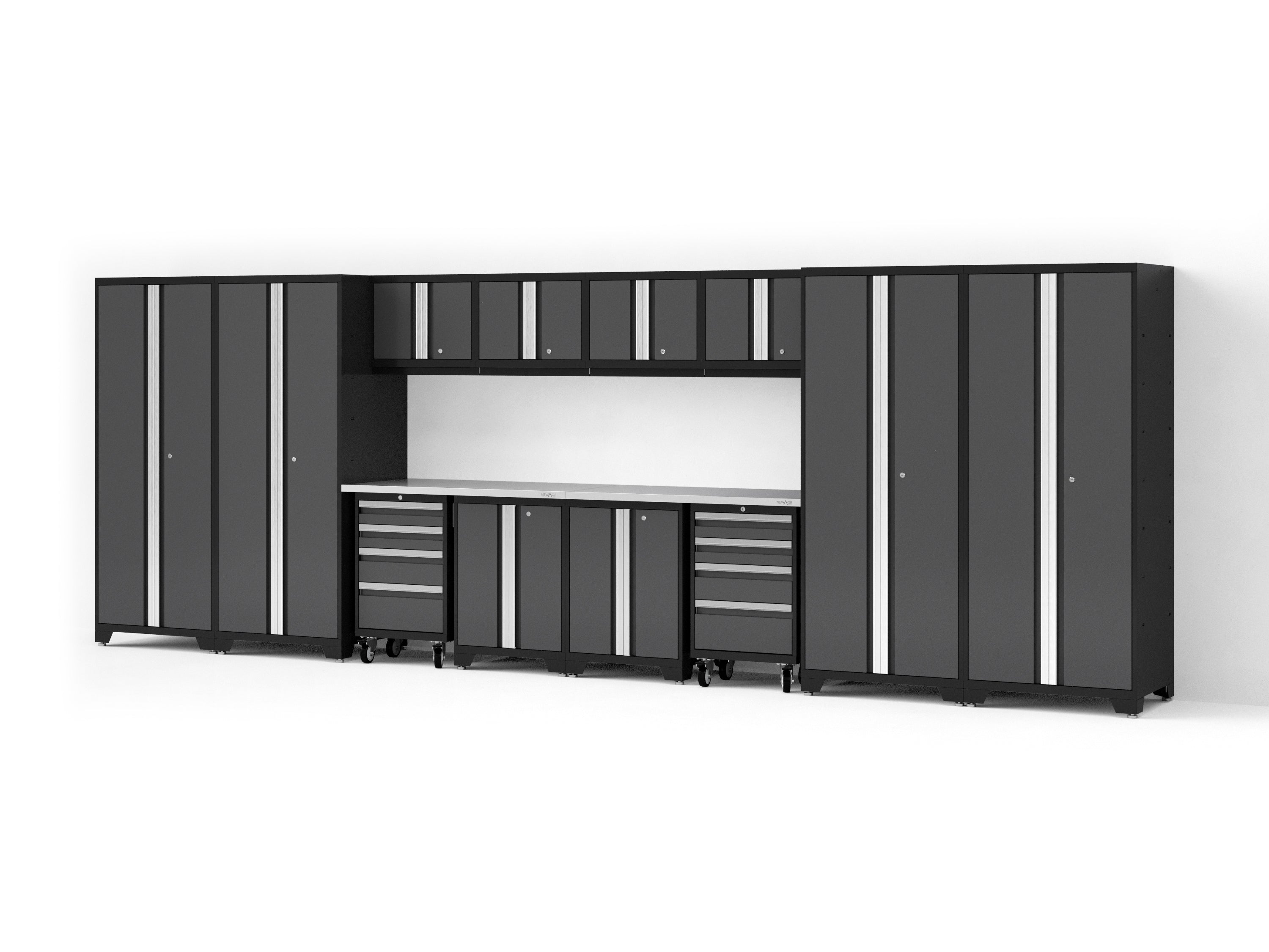 Bold XL 14-Piece Heavy-Duty Steel Garage Cabinet Set with Deep Storage