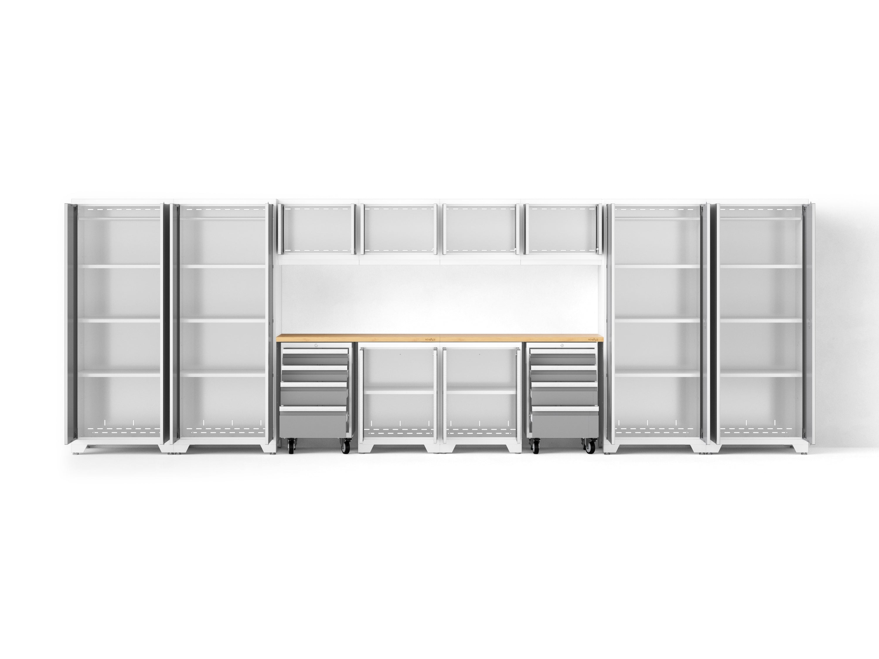 Bold XL 14-Piece Heavy-Duty Steel Garage Cabinet Set with Deep Storage