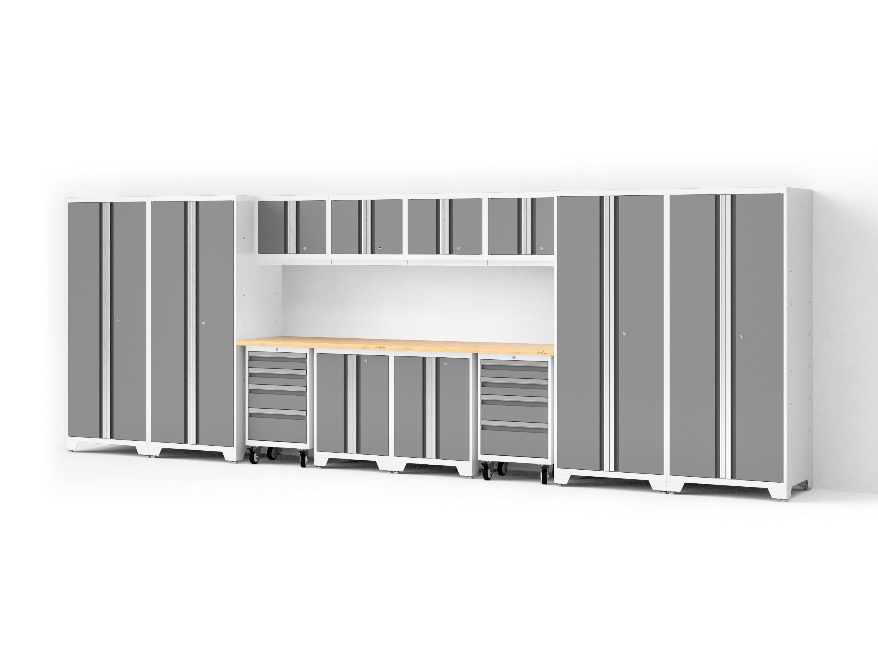 Bold XL 14-Piece Heavy-Duty Steel Garage Cabinet Set with Deep Storage