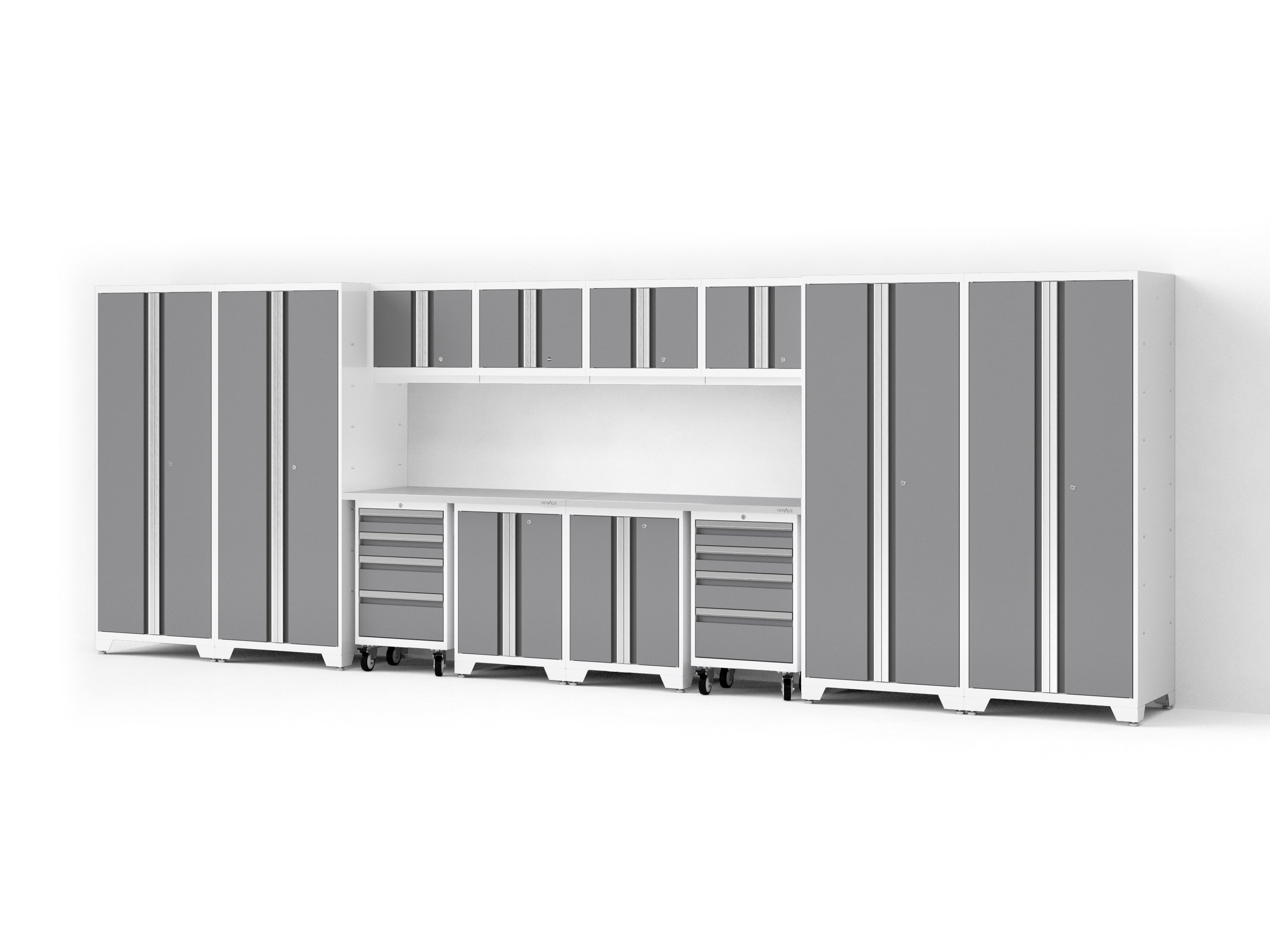 Bold XL 14-Piece Heavy-Duty Steel Garage Cabinet Set with Deep Storage