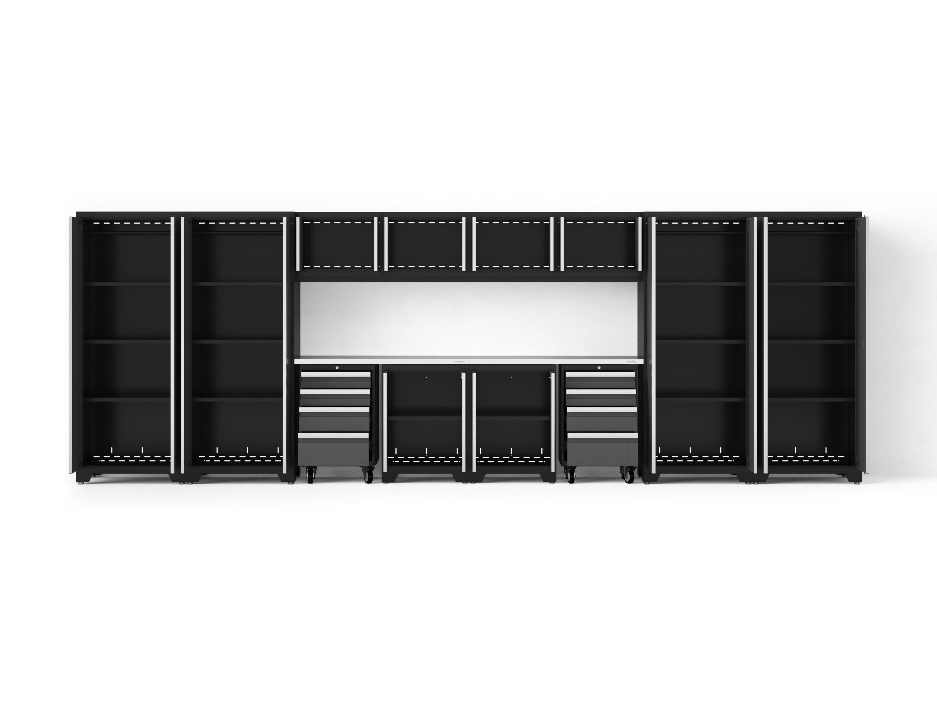 Bold XL 14-Piece Heavy-Duty Steel Garage Cabinet Set with Deep Storage