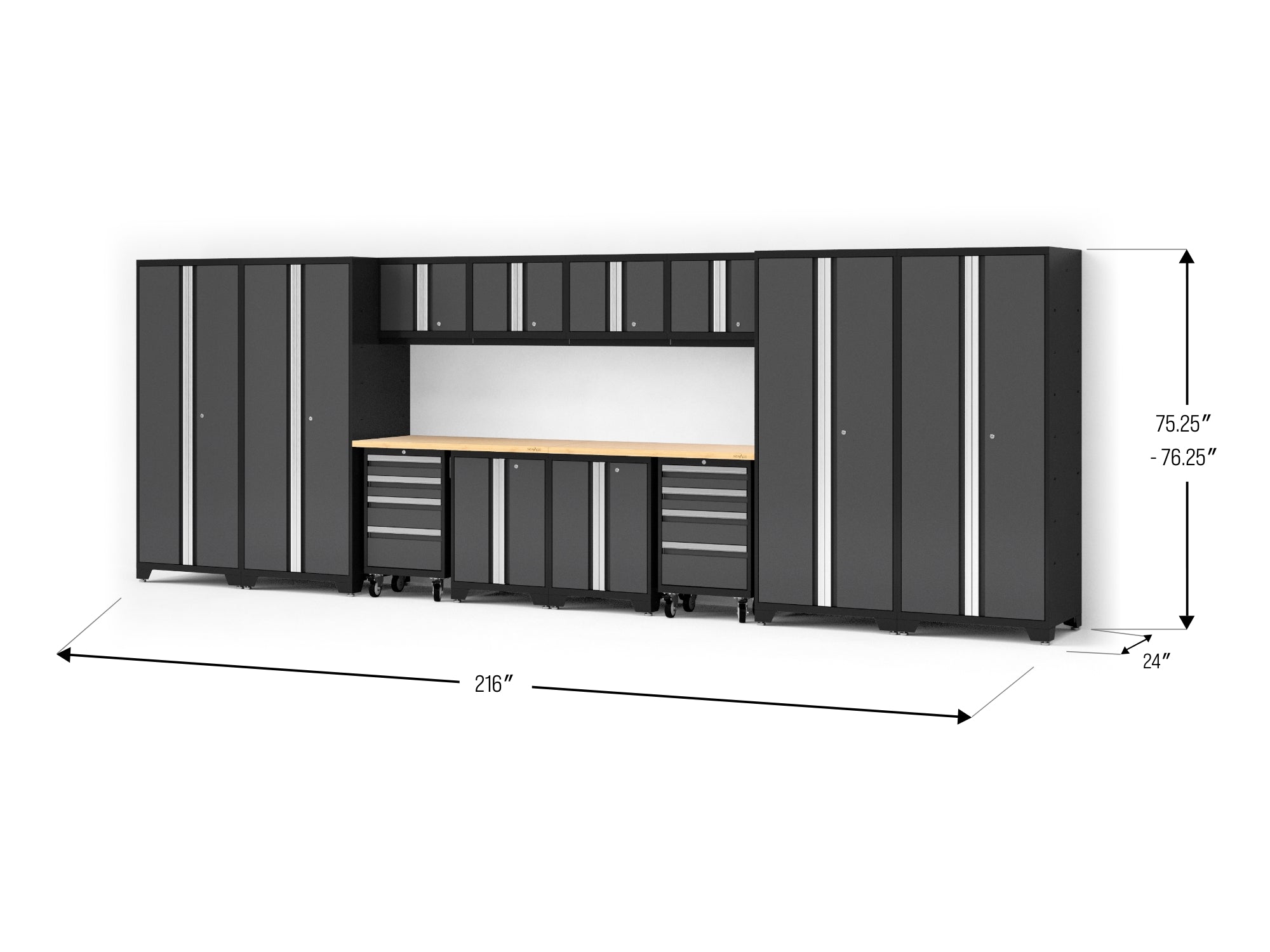 Bold XL 14-Piece Heavy-Duty Steel Garage Cabinet Set with Deep Storage