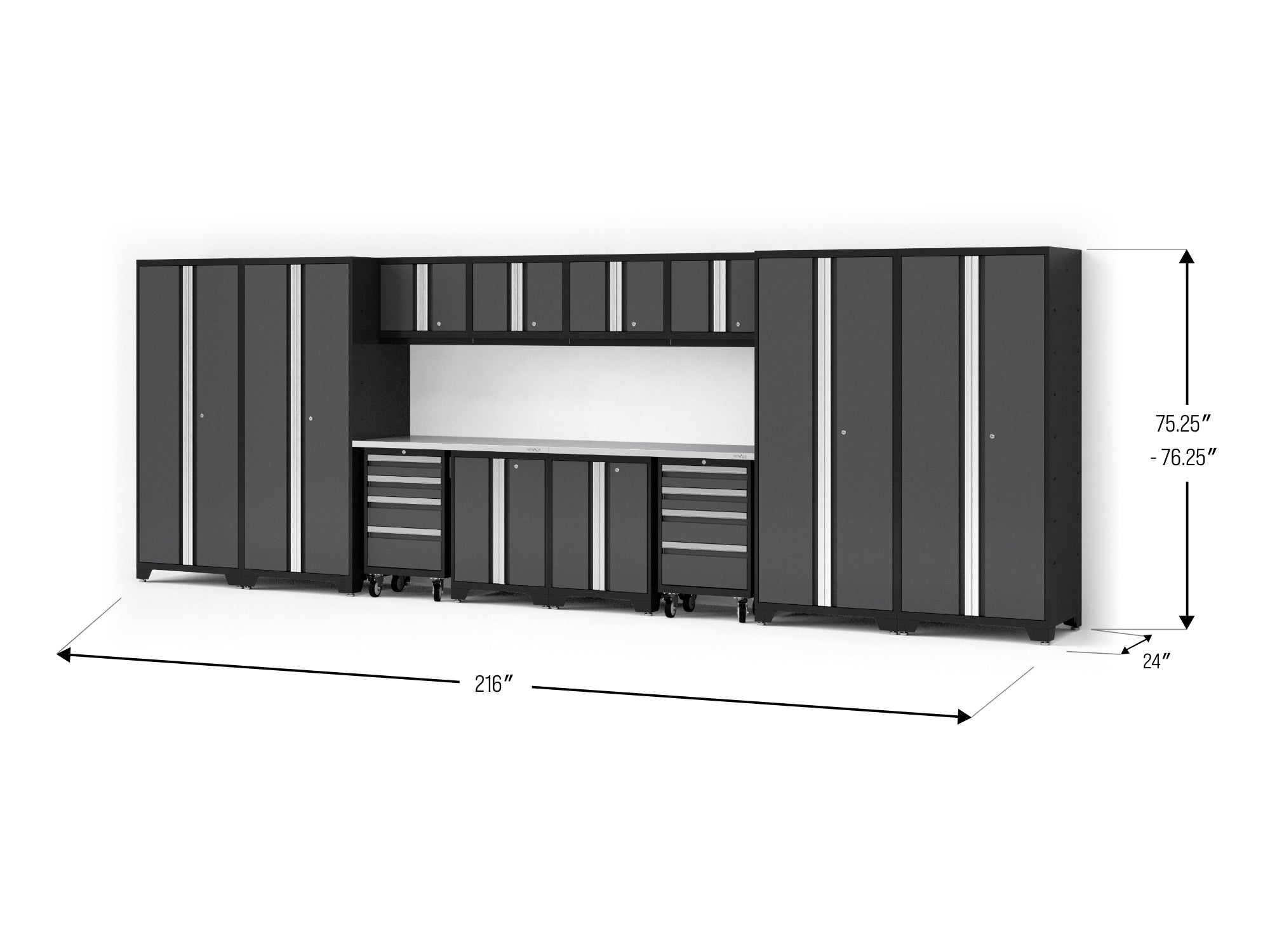 Bold XL 14-Piece Heavy-Duty Steel Garage Cabinet Set with Deep Storage