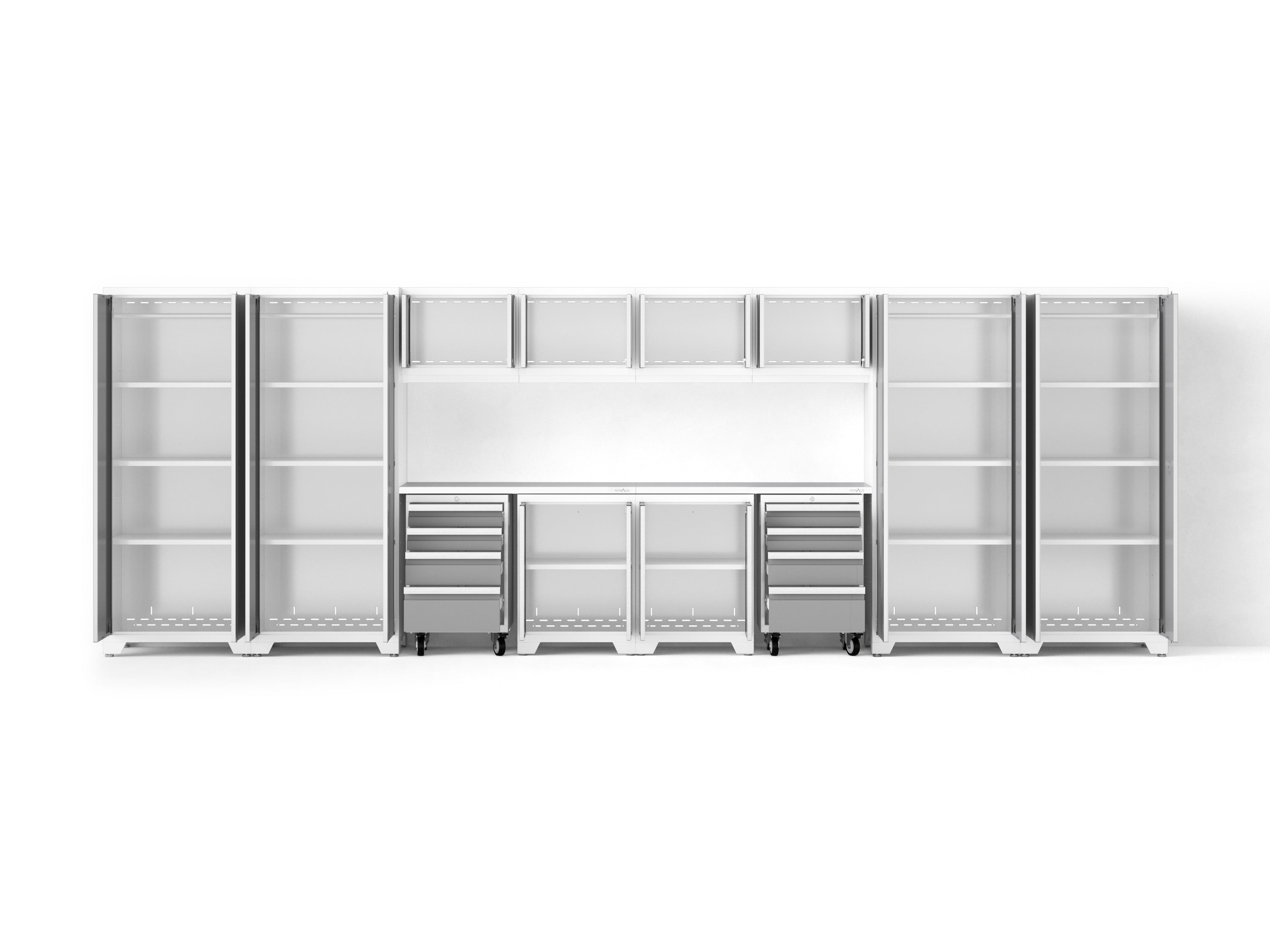 Bold XL 14-Piece Heavy-Duty Steel Garage Cabinet Set with Deep Storage