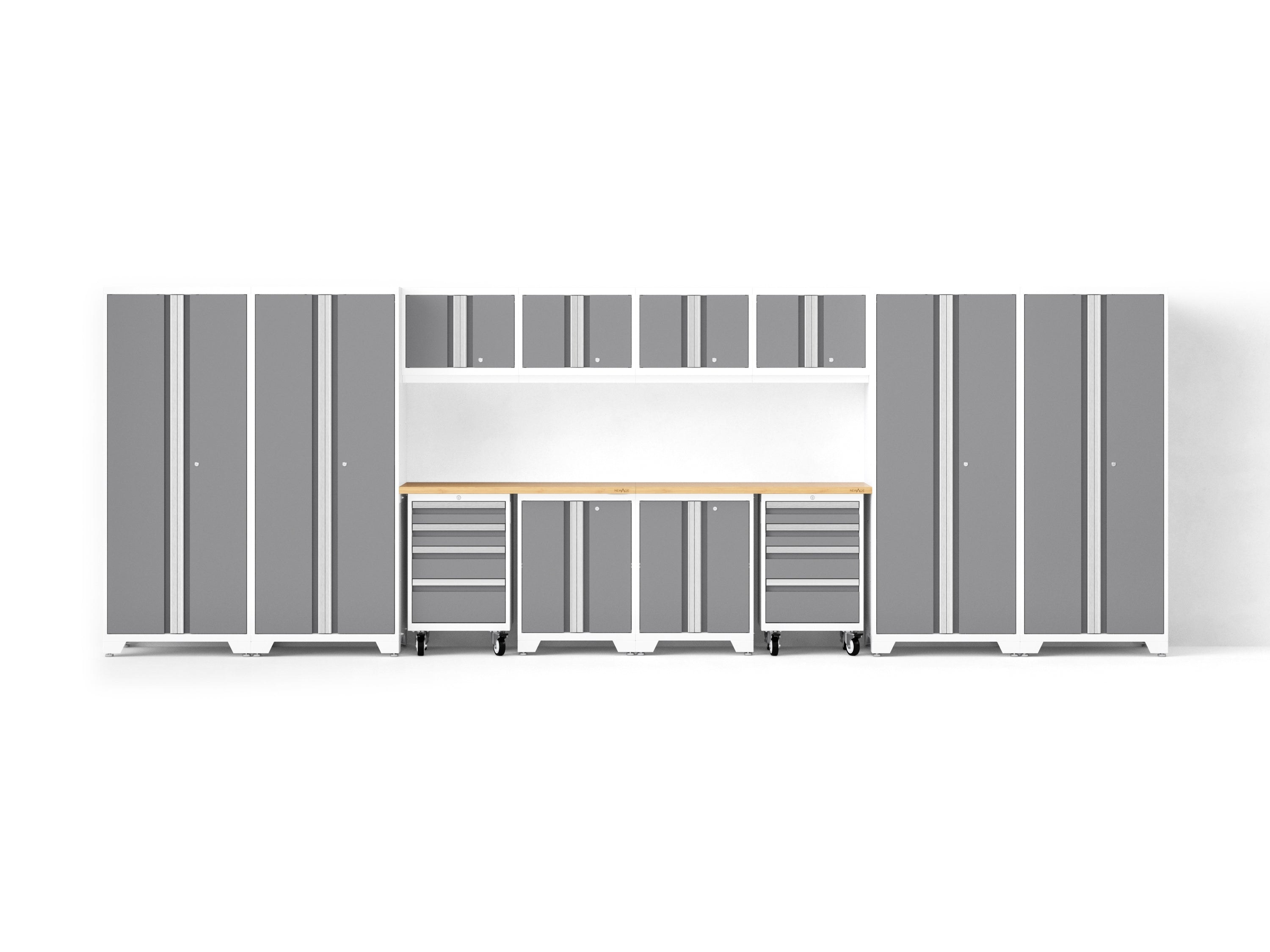 Bold XL 14-Piece Heavy-Duty Steel Garage Cabinet Set with Deep Storage