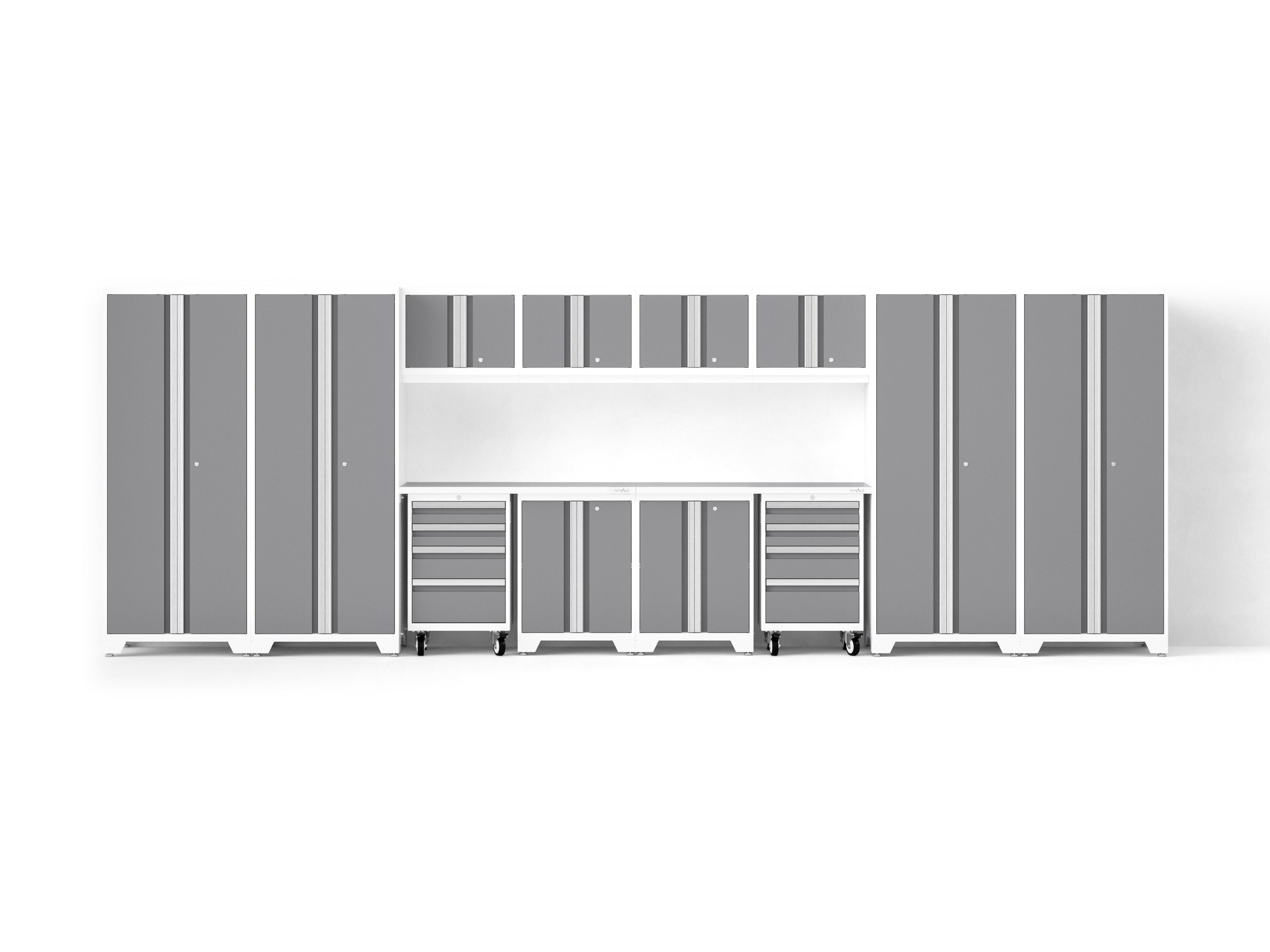 Bold XL 14-Piece Heavy-Duty Steel Garage Cabinet Set with Deep Storage