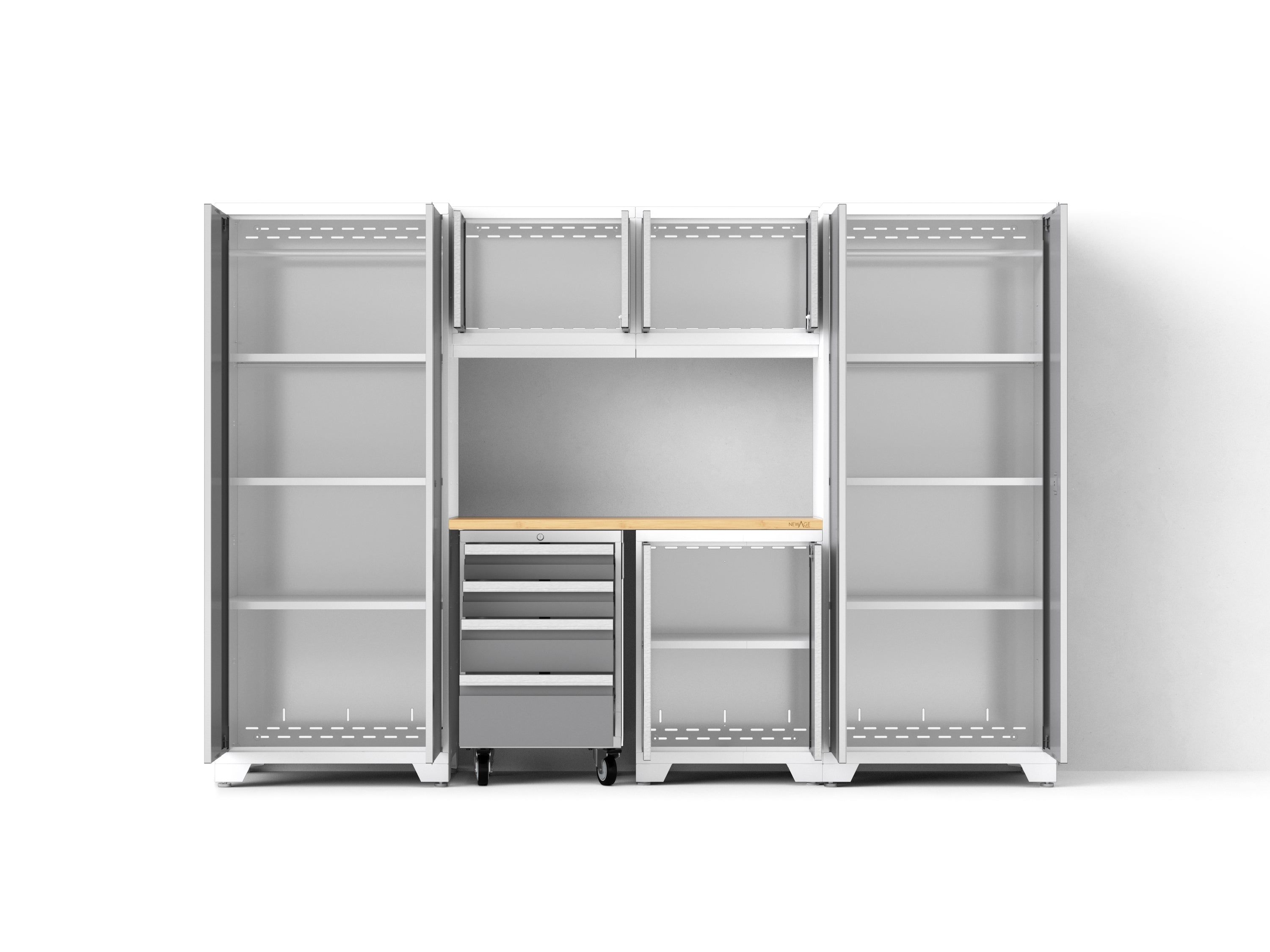 Bold XL 7-Piece Garage Cabinetry Set: Heavy-Duty 20-24 Gauge Steel, Fully Welded