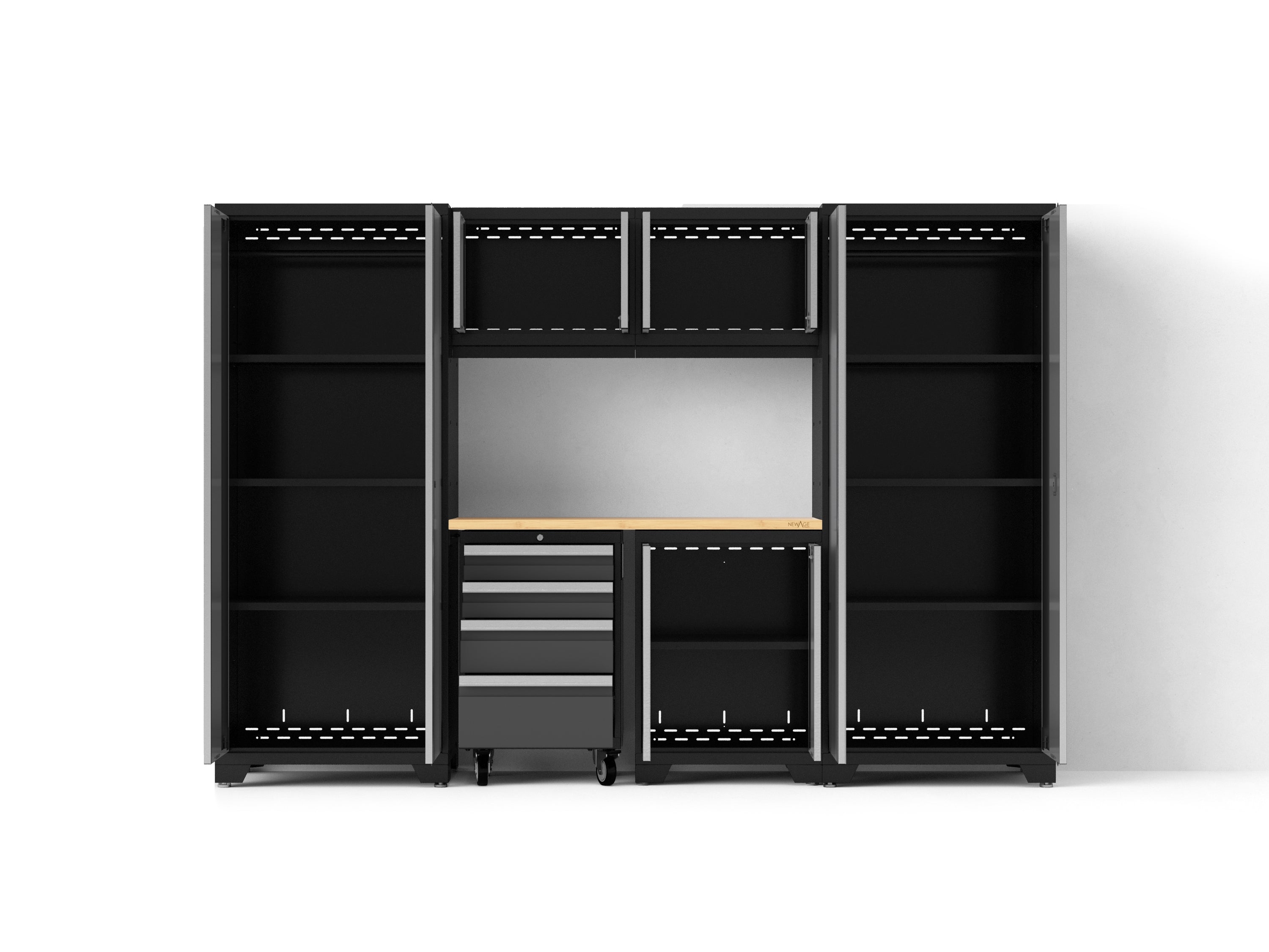 Bold XL 7-Piece Garage Cabinetry Set: Heavy-Duty 20-24 Gauge Steel, Fully Welded