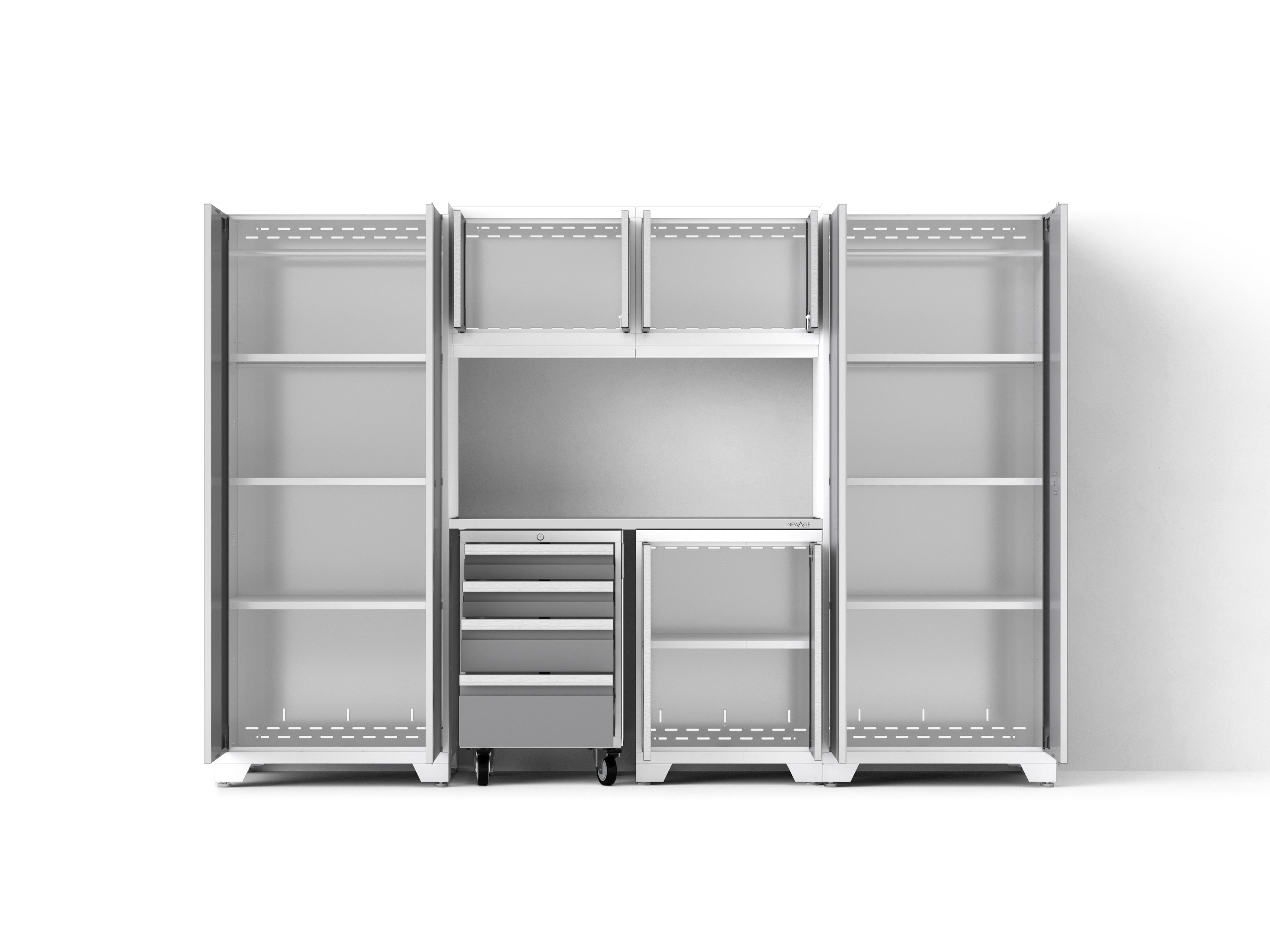 Bold XL 7-Piece Garage Cabinetry Set: Heavy-Duty 20-24 Gauge Steel, Fully Welded