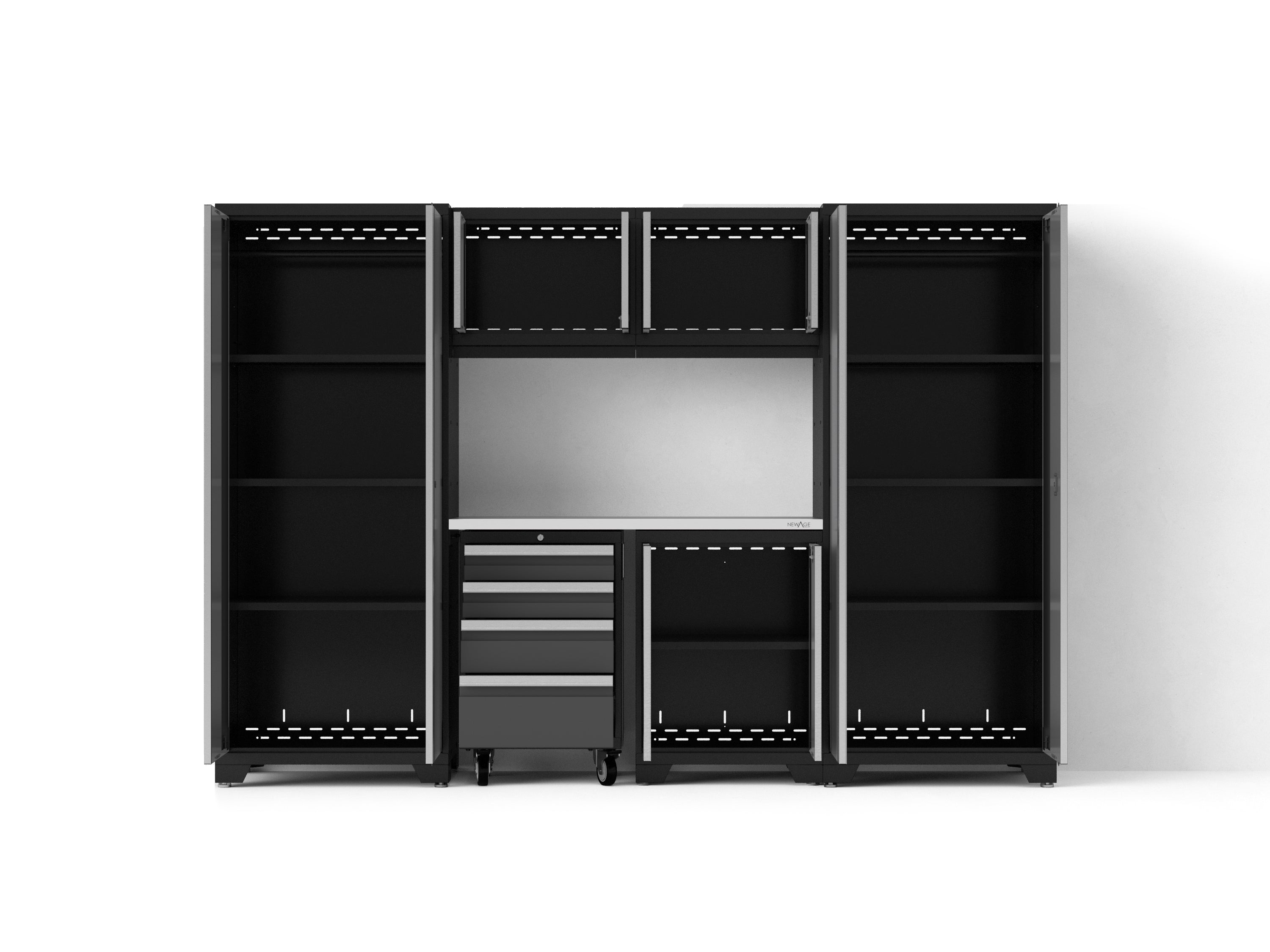 Bold XL 7-Piece Garage Cabinetry Set: Heavy-Duty 20-24 Gauge Steel, Fully Welded