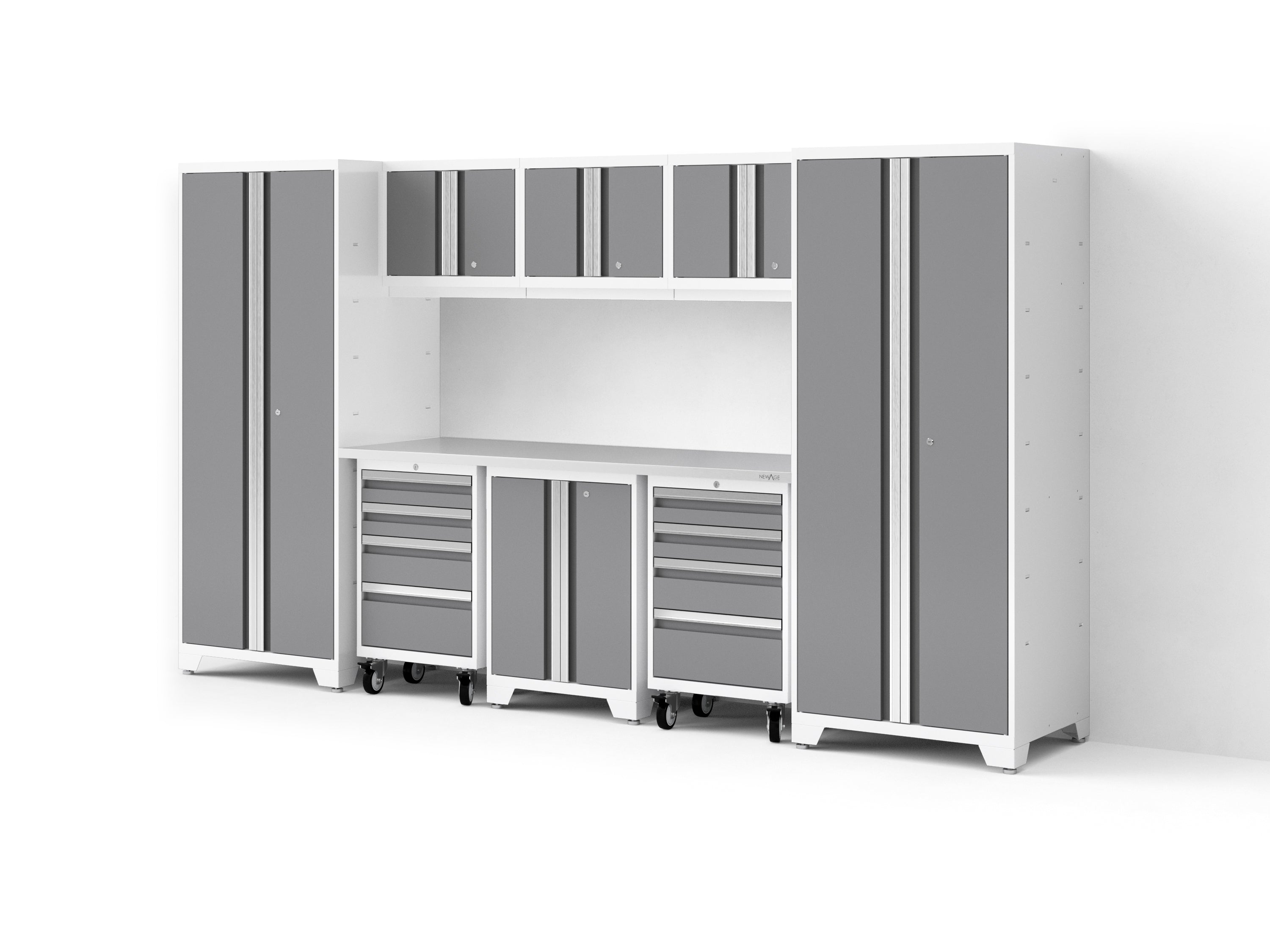 Bold XL 9-Piece Garage Cabinet Set Extra-Deep Steel Storage