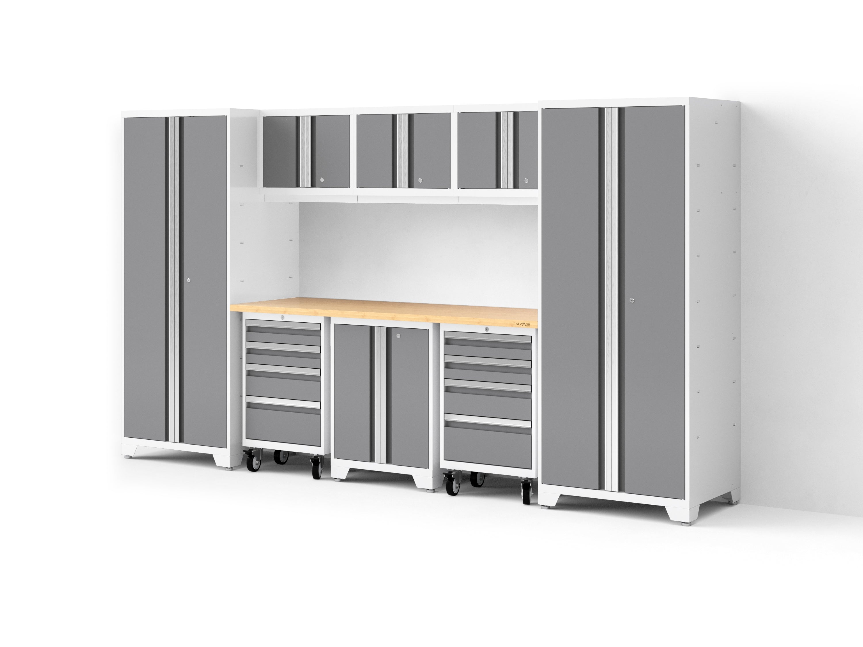 Bold XL 9-Piece Garage Cabinet Set Extra-Deep Steel Storage