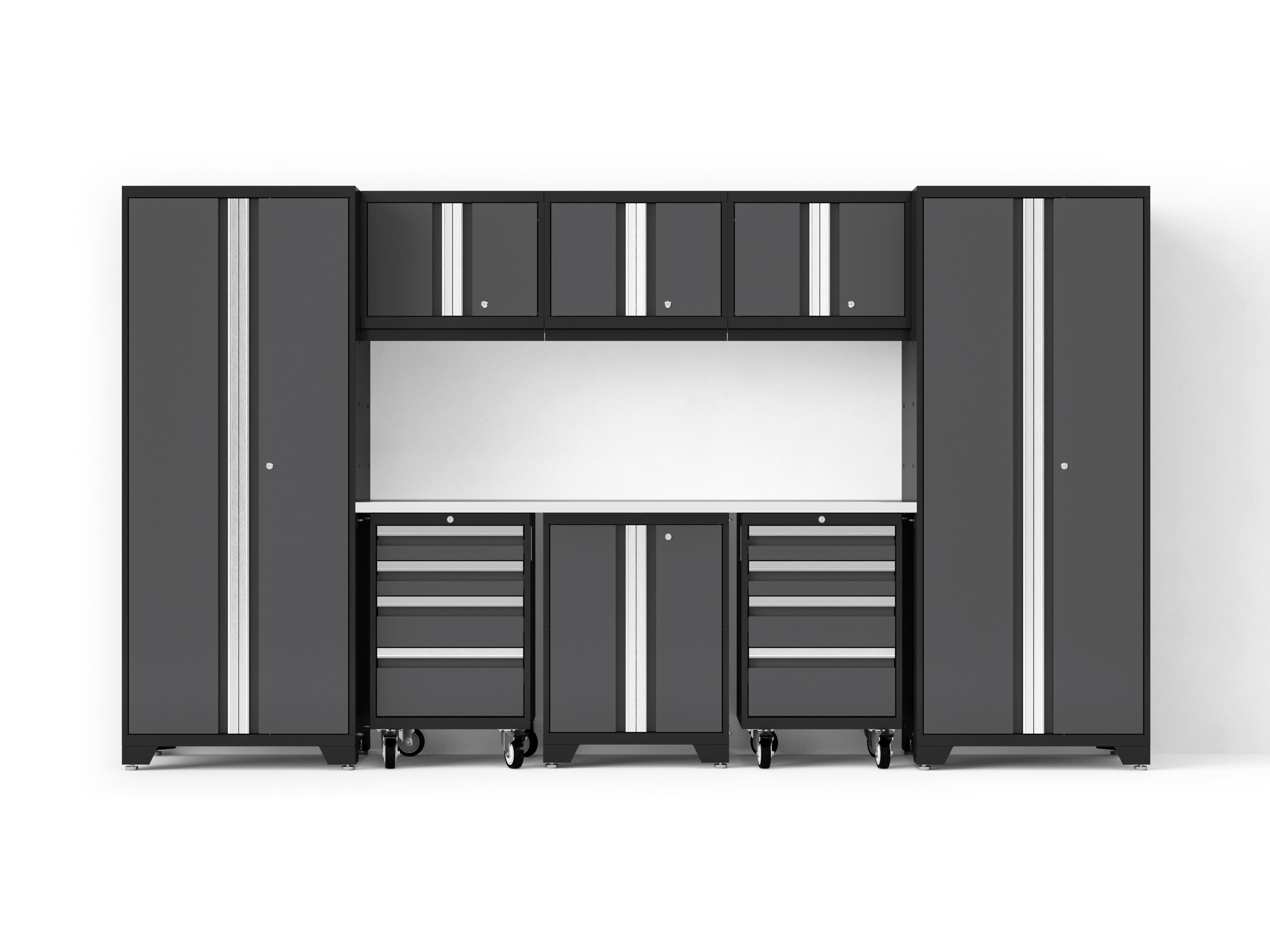Bold XL 9-Piece Garage Cabinet Set Extra-Deep Steel Storage