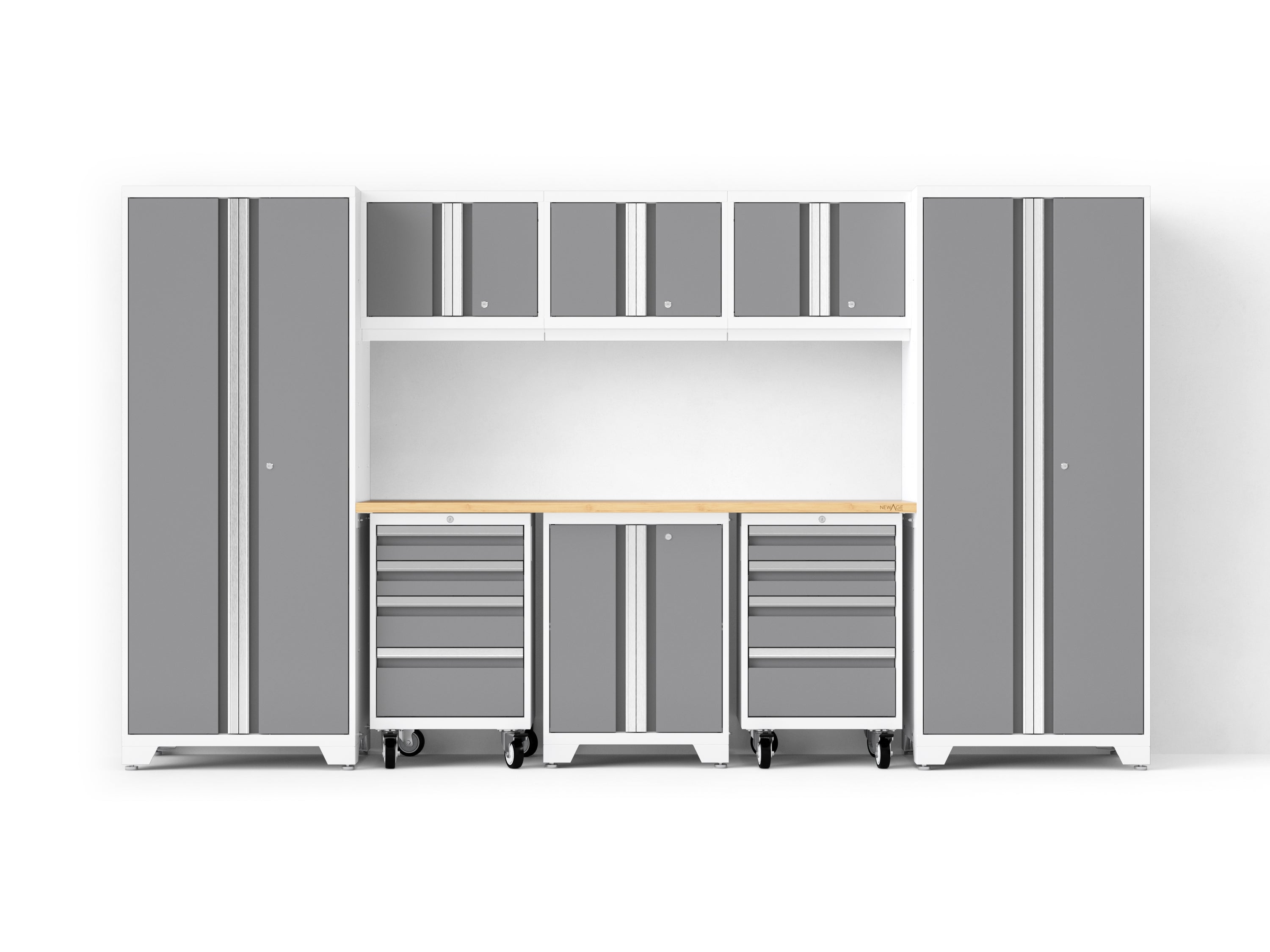 Bold XL 9-Piece Garage Cabinet Set Extra-Deep Steel Storage