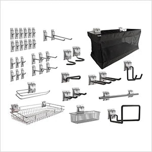 NewAge Garage Cabinets 52-Piece Steel Slatwall Accessory Kit