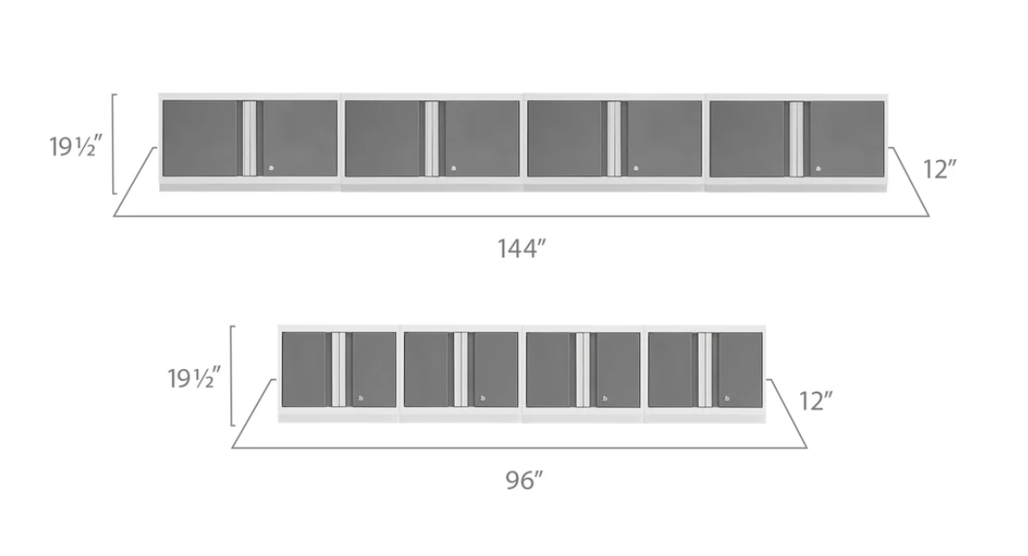 NewAge Garage Cabinets BOLD Series 8-Piece Platinum Wall Cabinet Set