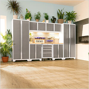 NewAge Garage Cabinets BOLD Series 8-Piece Platinum Wall