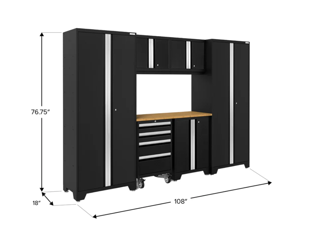 NewAge Garage Cabinets BOLD Series Black 7-Piece Set