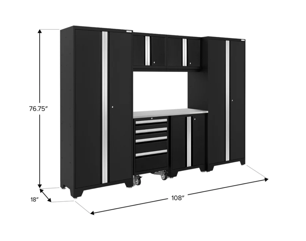 NewAge Garage Cabinets BOLD Series Black 7-Piece Set