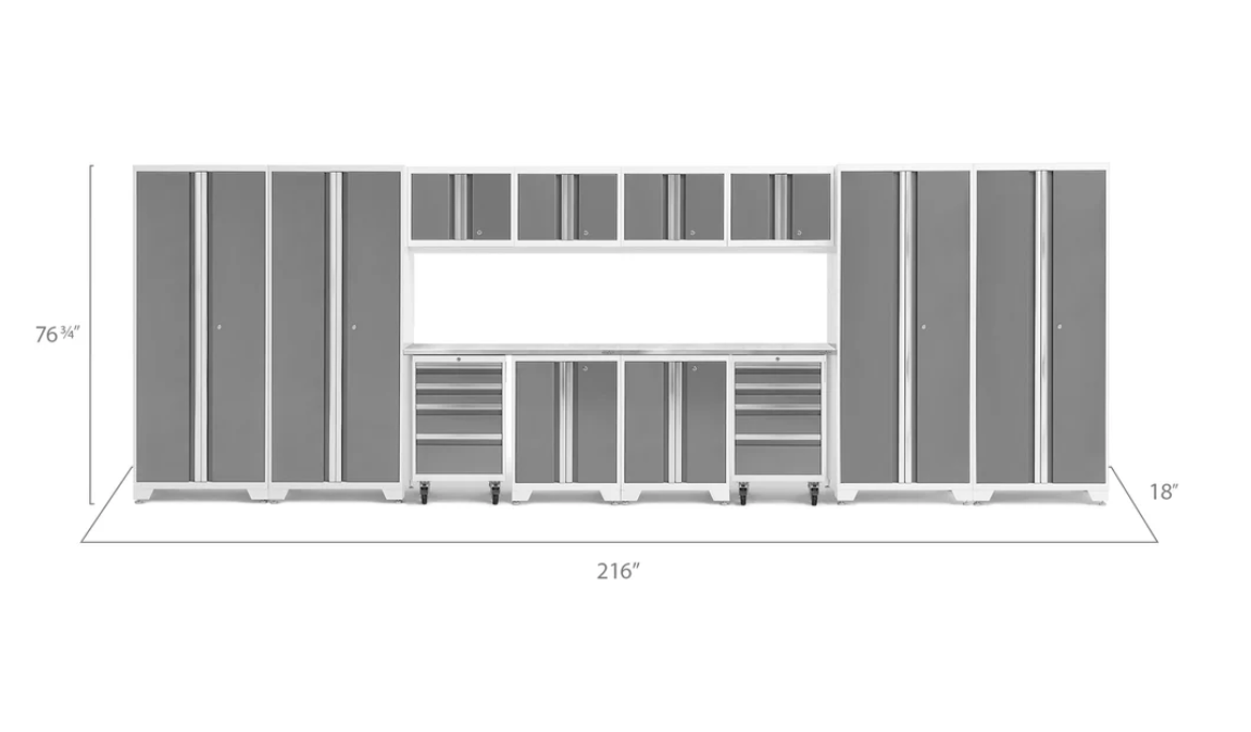 NewAge Garage Cabinets BOLD Series Platinum 14-Piece Set