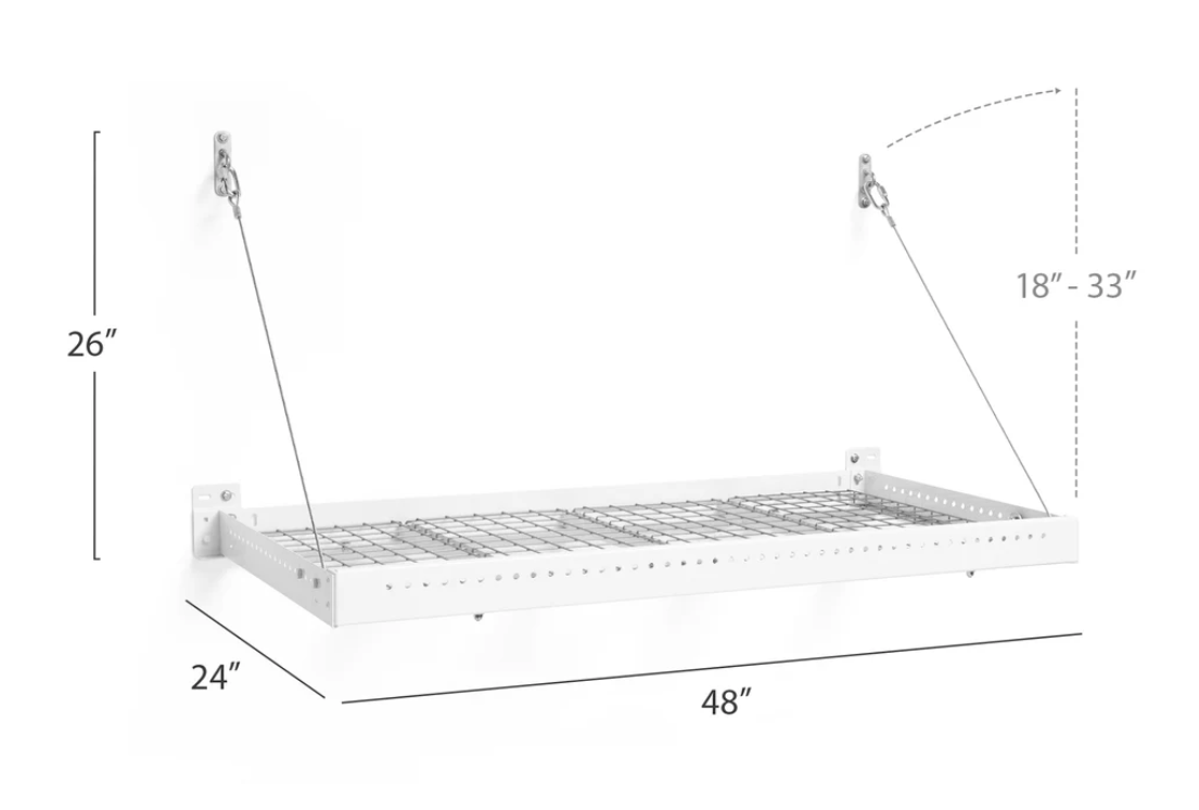 NewAge Garage Cabinets PRO Series 2 ft. x 4 ft. Wall Mounted Steel Shelf - 40405