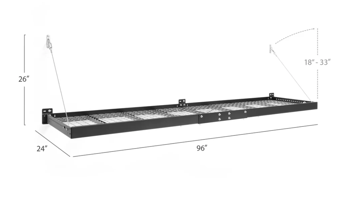 NewAge Garage Cabinets PRO Series 4 ft. x 8 ft. + 2 ft. x 8 ft. Wall Mounted Steel Shelves - 40408