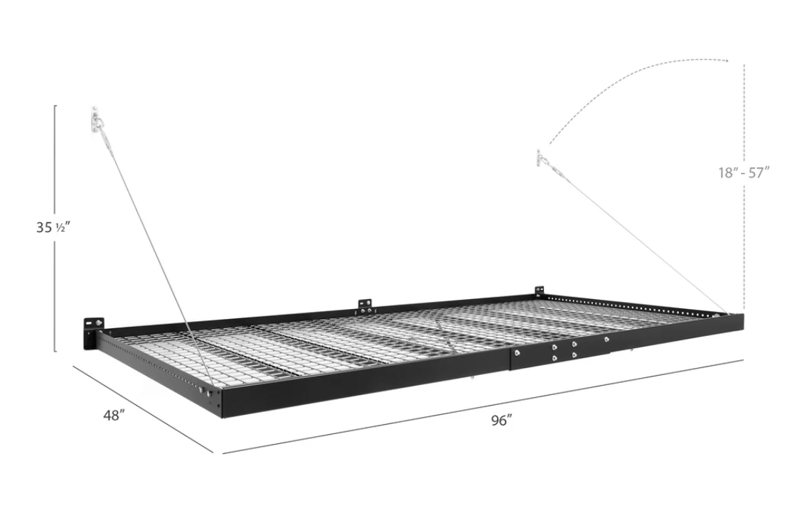 NewAge Garage Cabinets PRO Series 4 ft. x 8 ft. Wall Mounted Steel Shelf - 40400