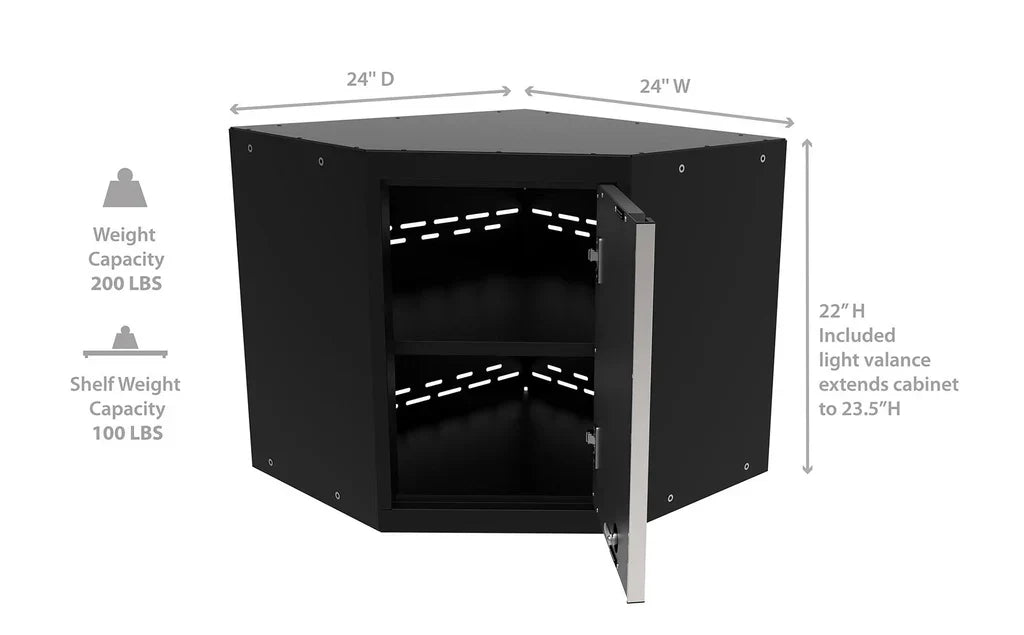 NewAge Garage Cabinets PRO Series Black Corner Cabinet - 52801