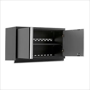 NewAge Garage Cabinets PRO Series Grey 3-Piece Wall Cabinet Set with Integrated Display Shelf