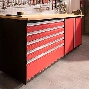 NewAge Garage Cabinets PRO Series Red 2-Piece Workbench Set