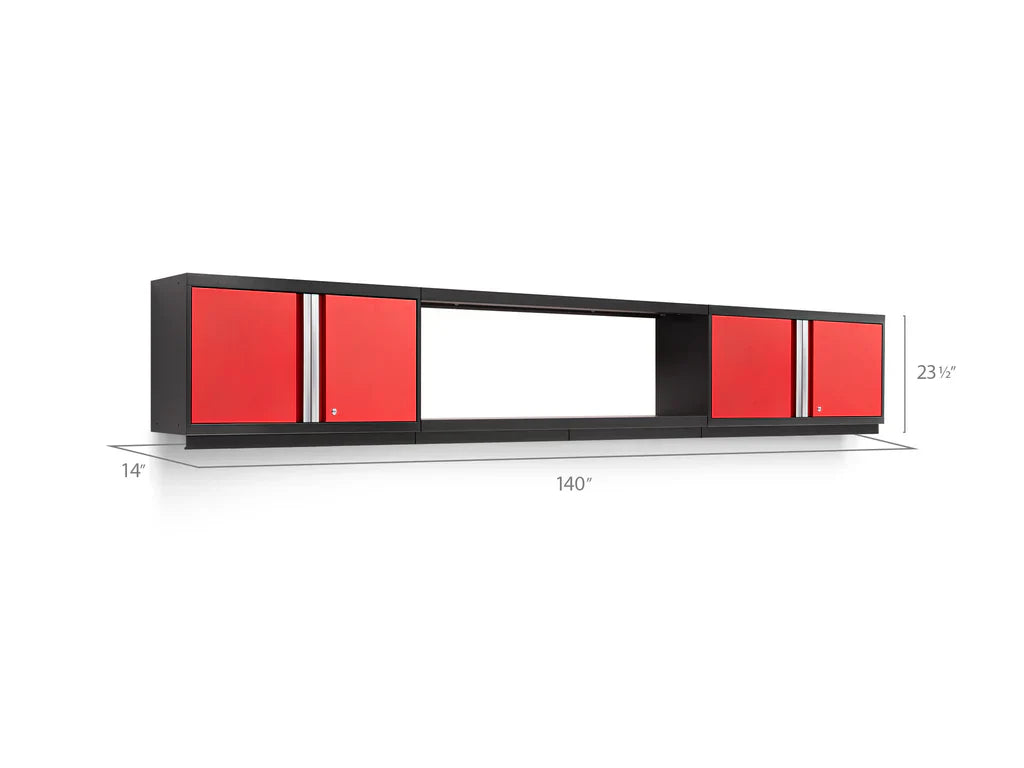 NewAge Garage Cabinets PRO Series Red 3-Piece Wall Cabinet