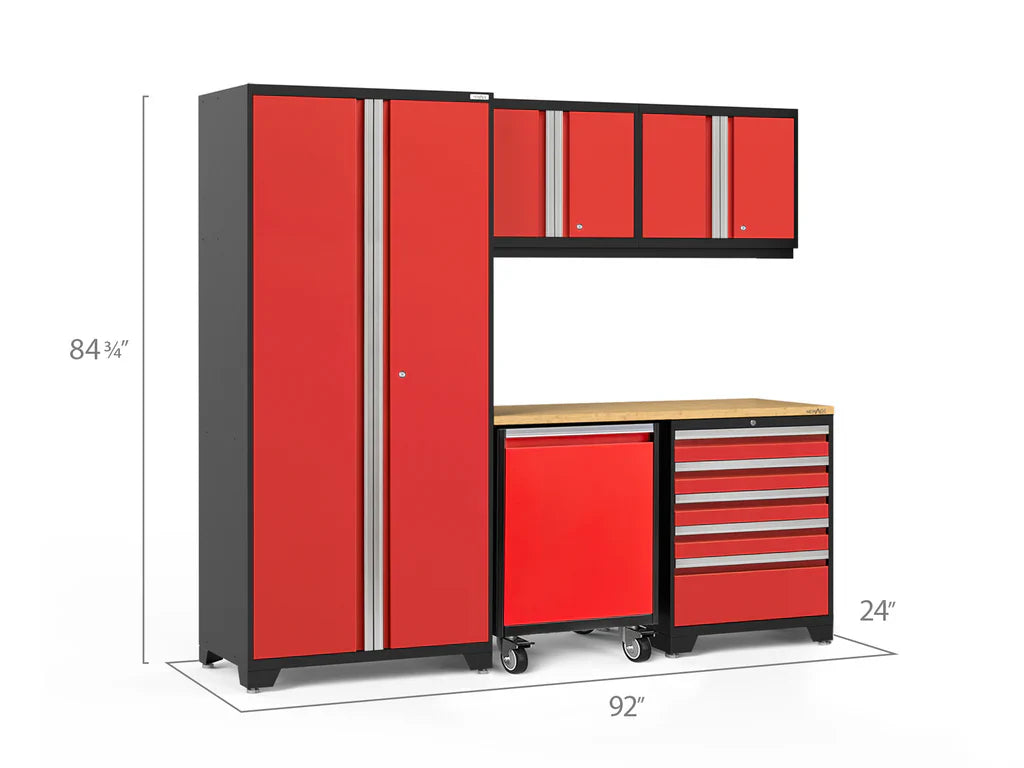 NewAge Garage Cabinets PRO Series Red 6-Piece Set