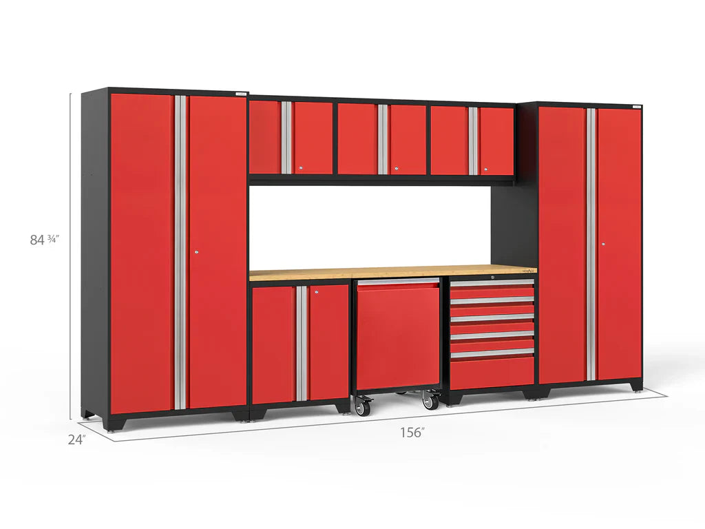 NewAge Garage Cabinets PRO Series Red 9-Piece Set