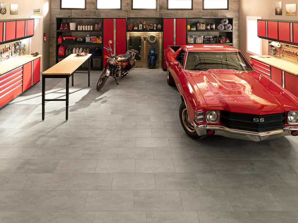 NewAge Garage Floors Stone Titanium Vinyl Tile Flooring (800