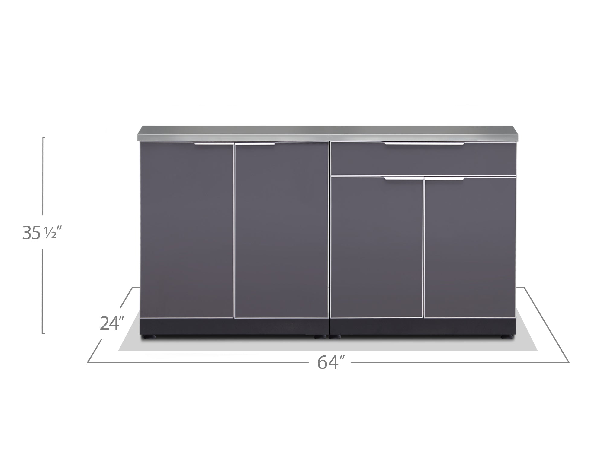 Newage Outdoor Kitchen 2 PC Cabinet Set in Slate Gray - 65288