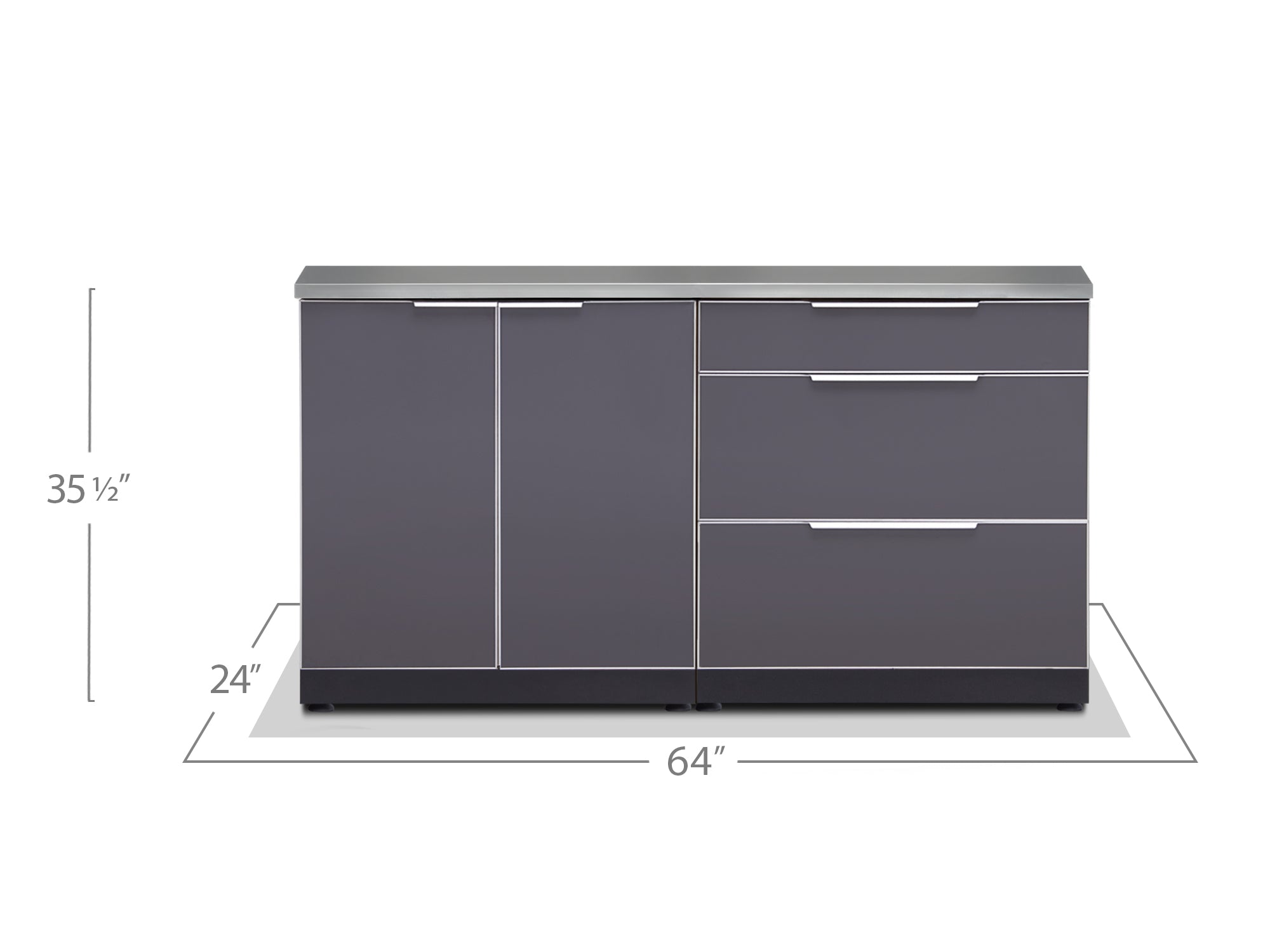 Newage Outdoor Kitchen 2 PC Cabinet Set in Slate Gray - 65311