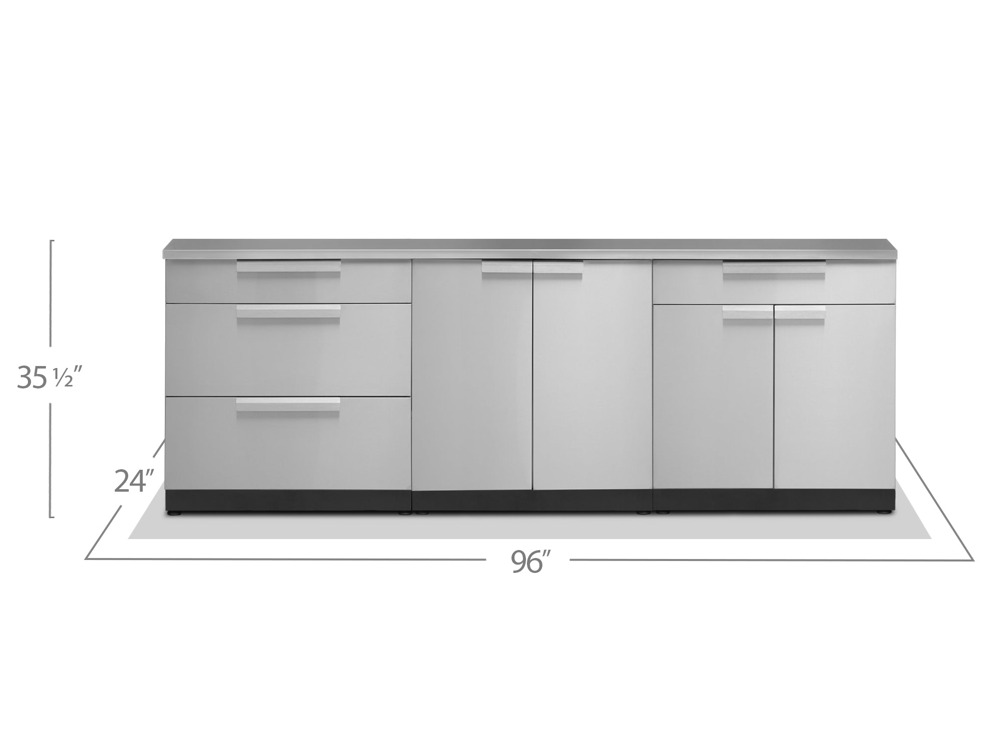Newage Outdoor Kitchen 3 PC Cabinet Set in Stainless Steel - 65084