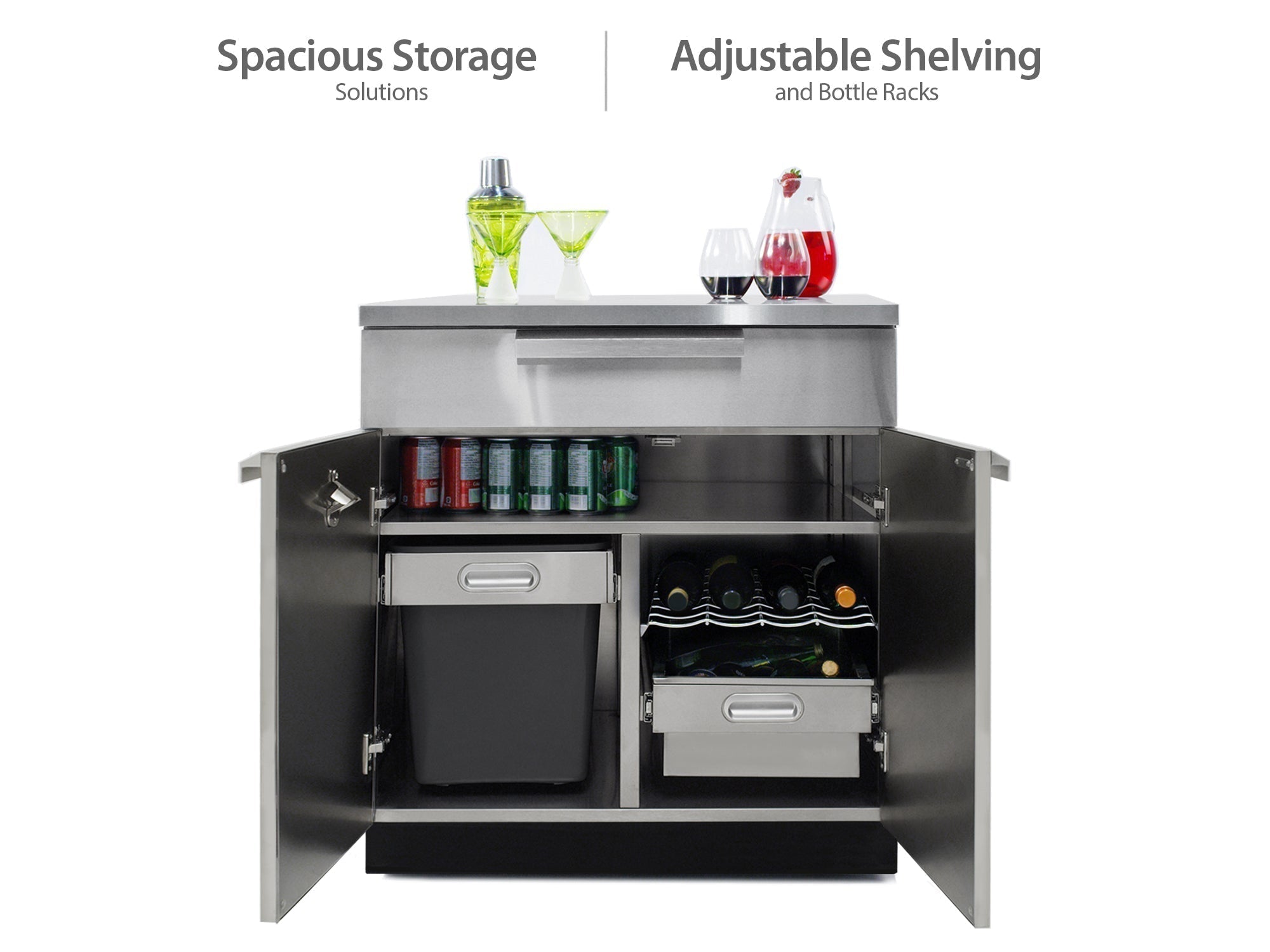 Newage Outdoor Kitchen 3 PC Cabinet Set in Stainless Steel - 65087