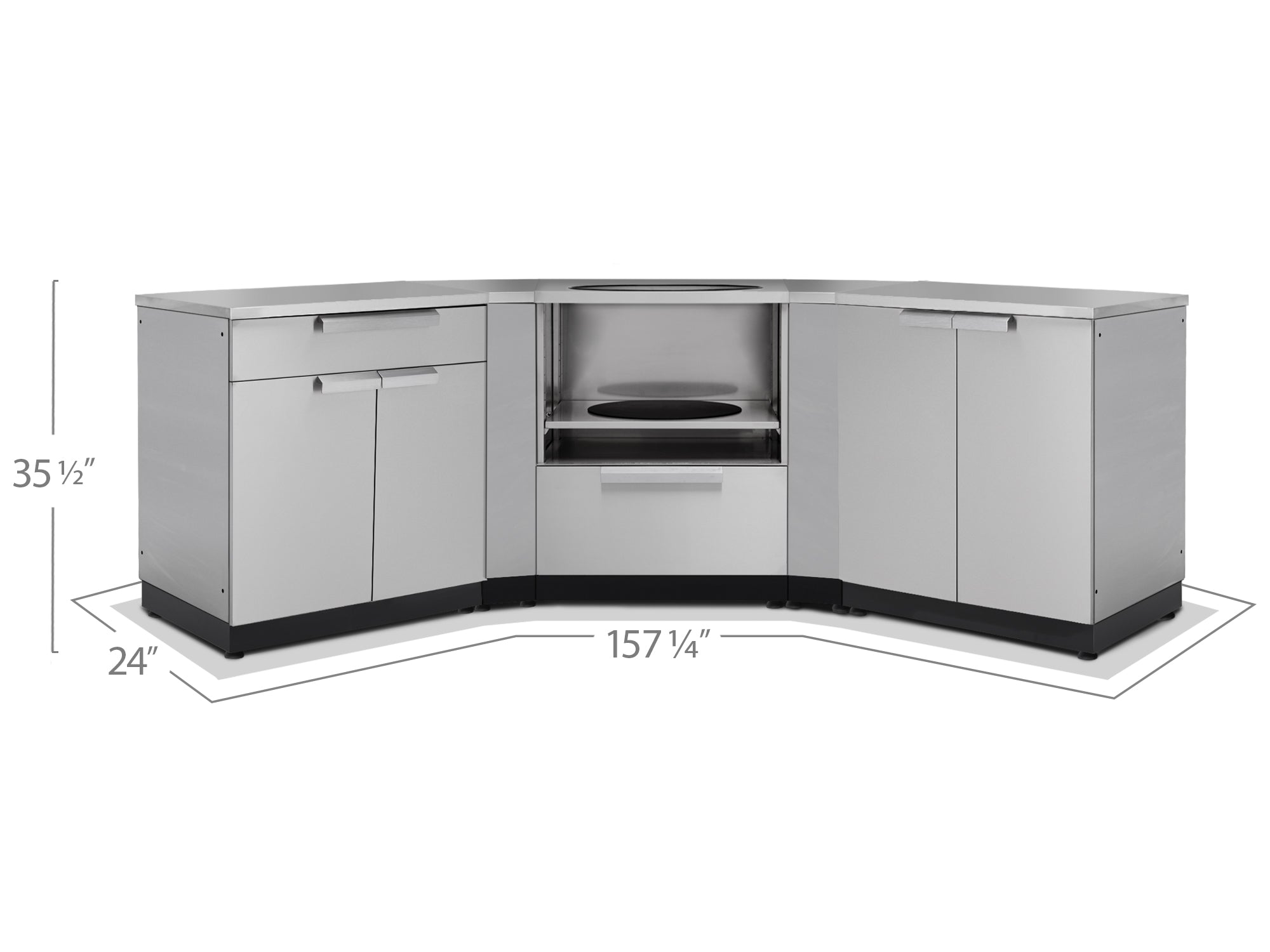 Newage Outdoor Kitchen 4 PC Cabinet Set in Stainless Steel - 65178