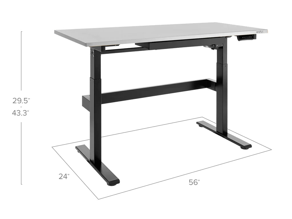 NewAge Pro 3.0 Electric 56 in. Adjustable Height Worktable with Drawer Stainless Steel