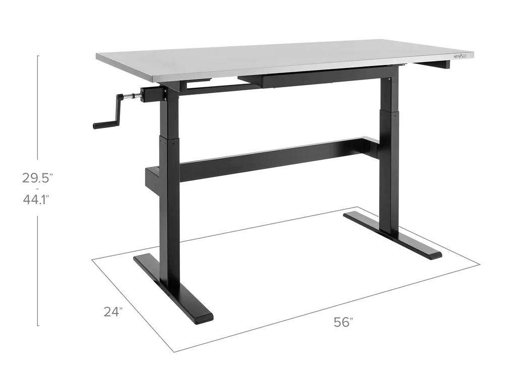 NewAge Pro 3.0 Manual 56 in. Adjustable Height Worktable with Drawer Stainless Steel