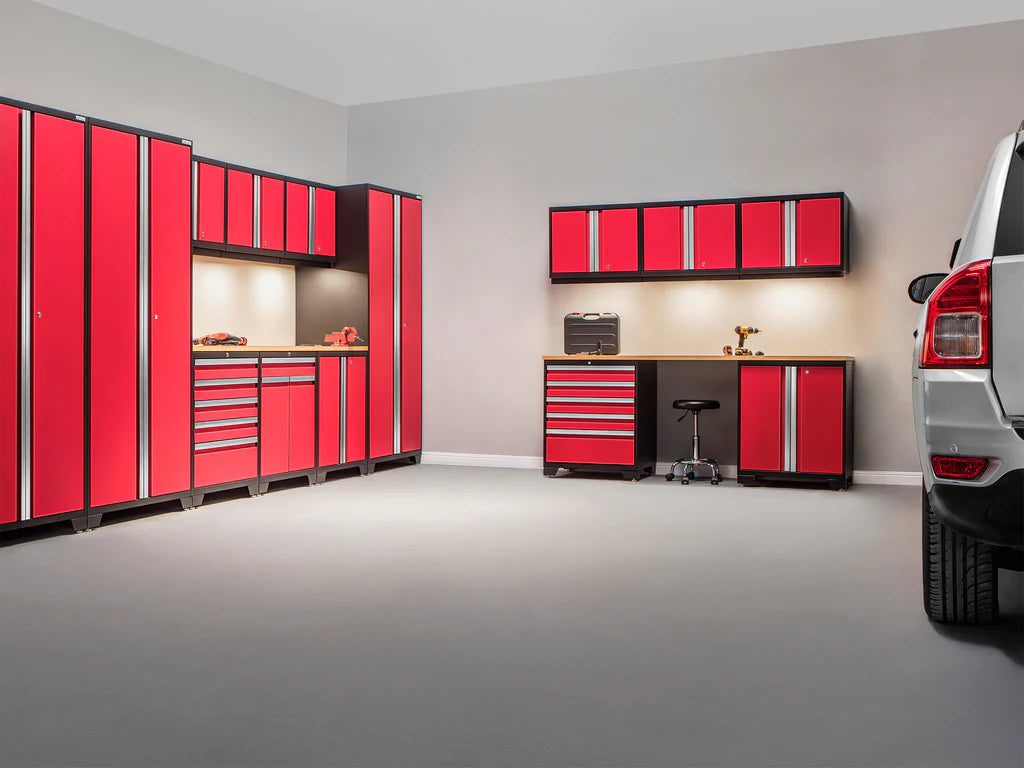 NewAge Pro 3.0 Series 10-piece cabinet set with lockers and wall tool drawer cabinets